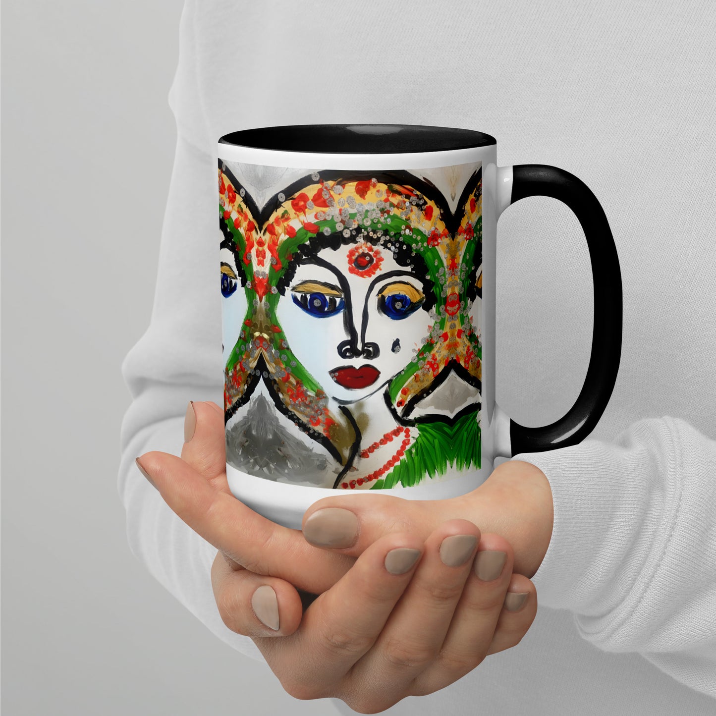 Indian Woman Mug with Color Inside