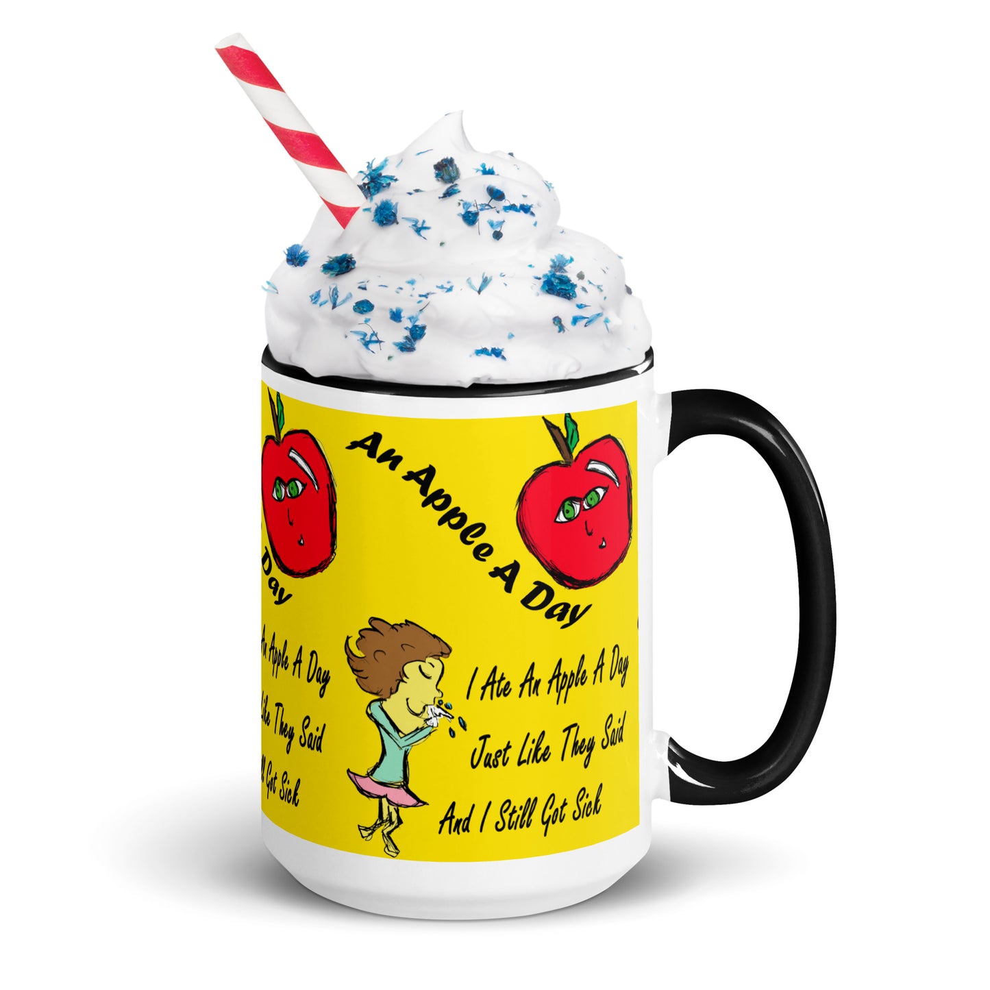 An Apple A Day Mug with Color Inside