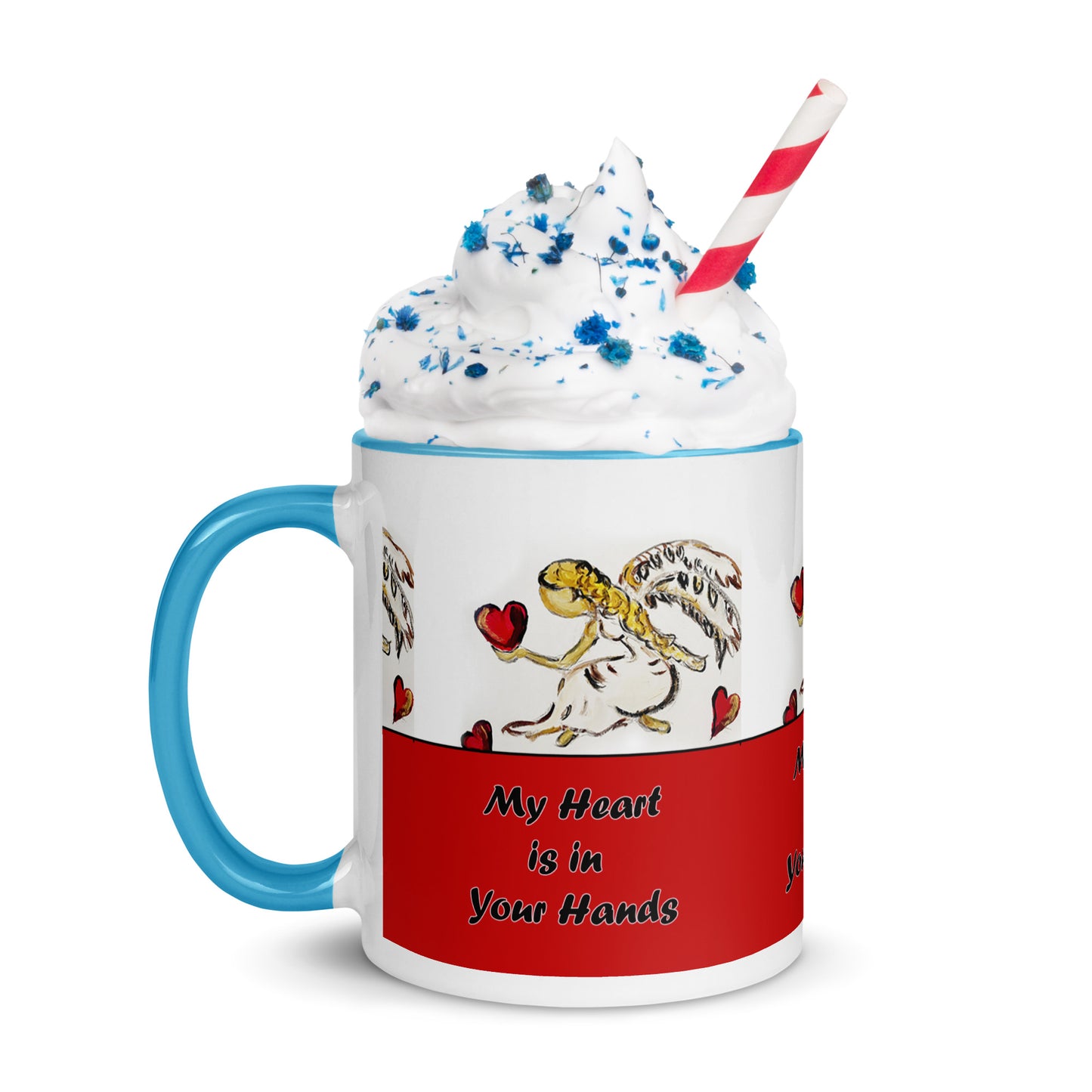 My Heart is in Your Hands Mug with Color Inside