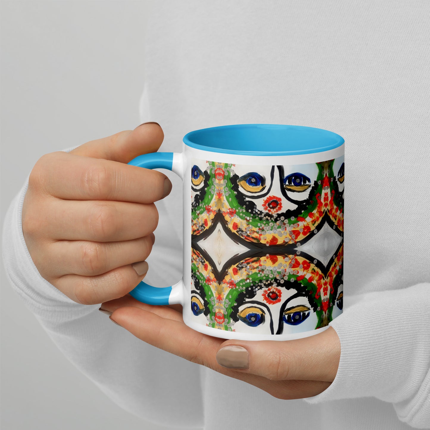 Indian Woman Mug with Color Inside