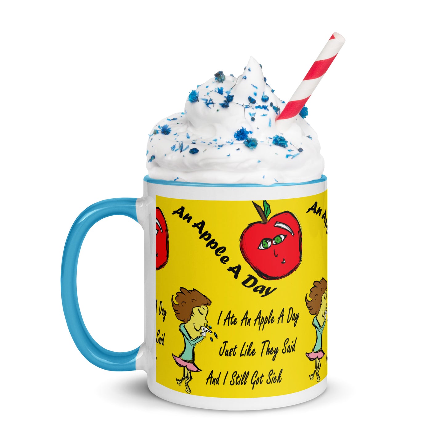 An Apple A Day Mug with Color Inside