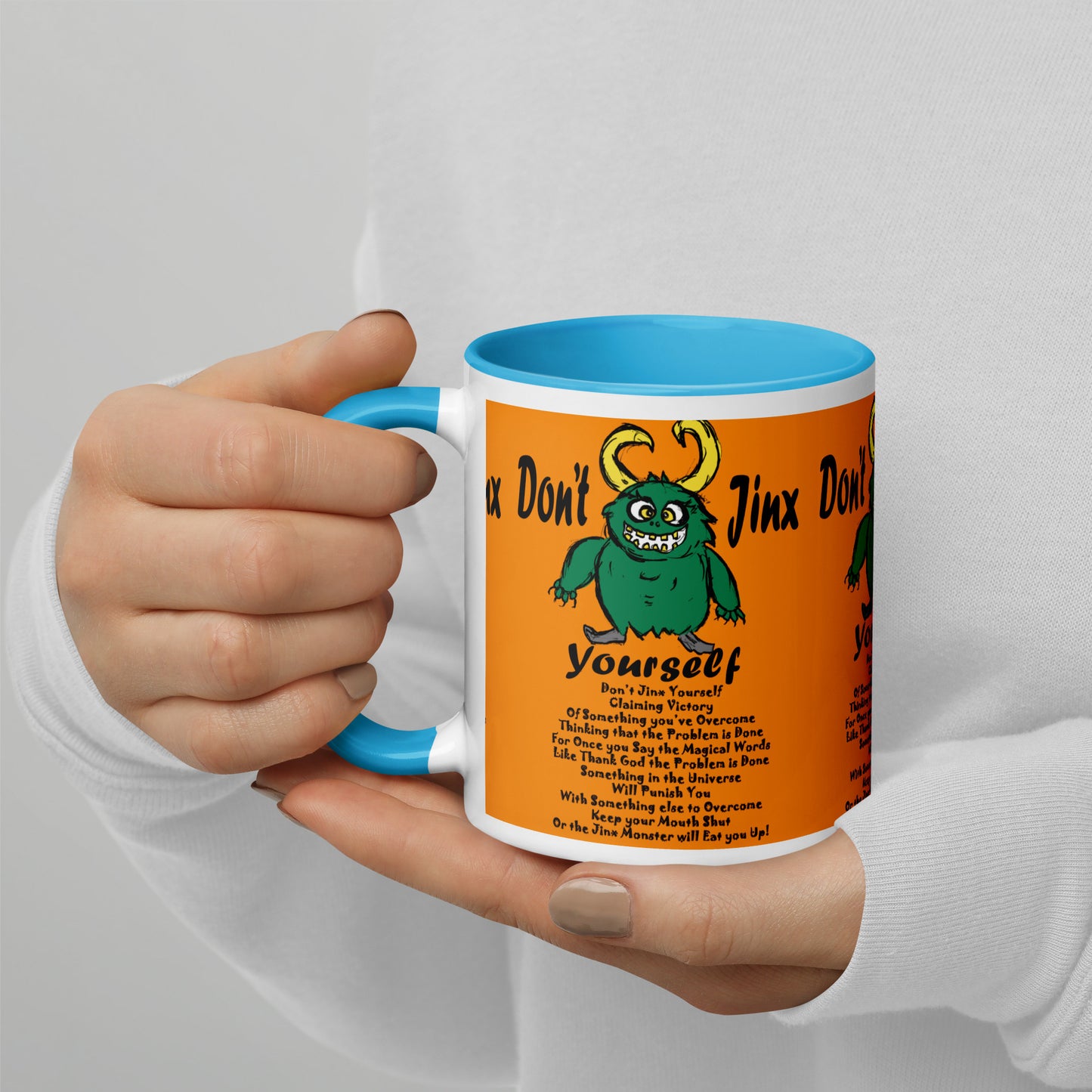 Don't Jinx Yourself Mug with Color Inside