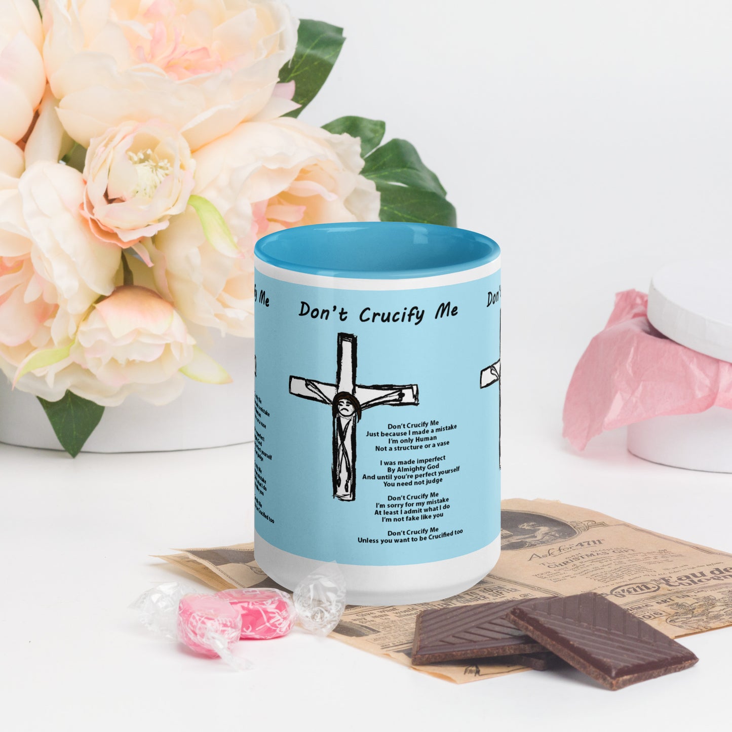 Don't Crucify Me Mug with Color Inside