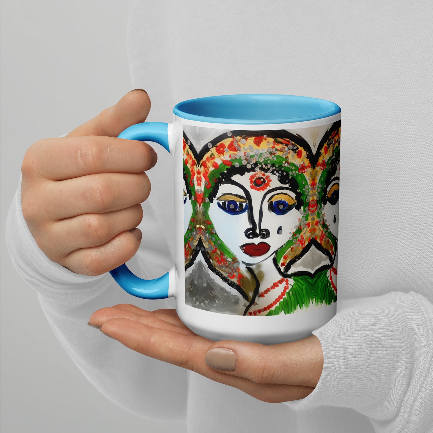 Indian Woman Mug with Color Inside