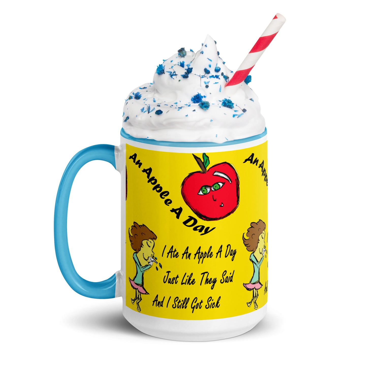 An Apple A Day Mug with Color Inside