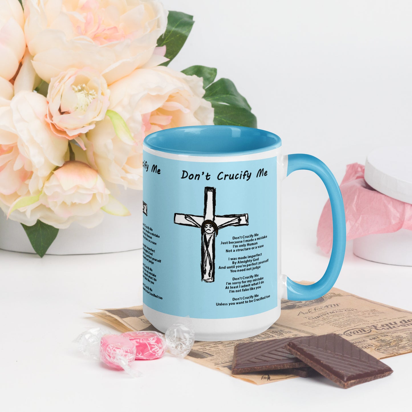 Don't Crucify Me Mug with Color Inside