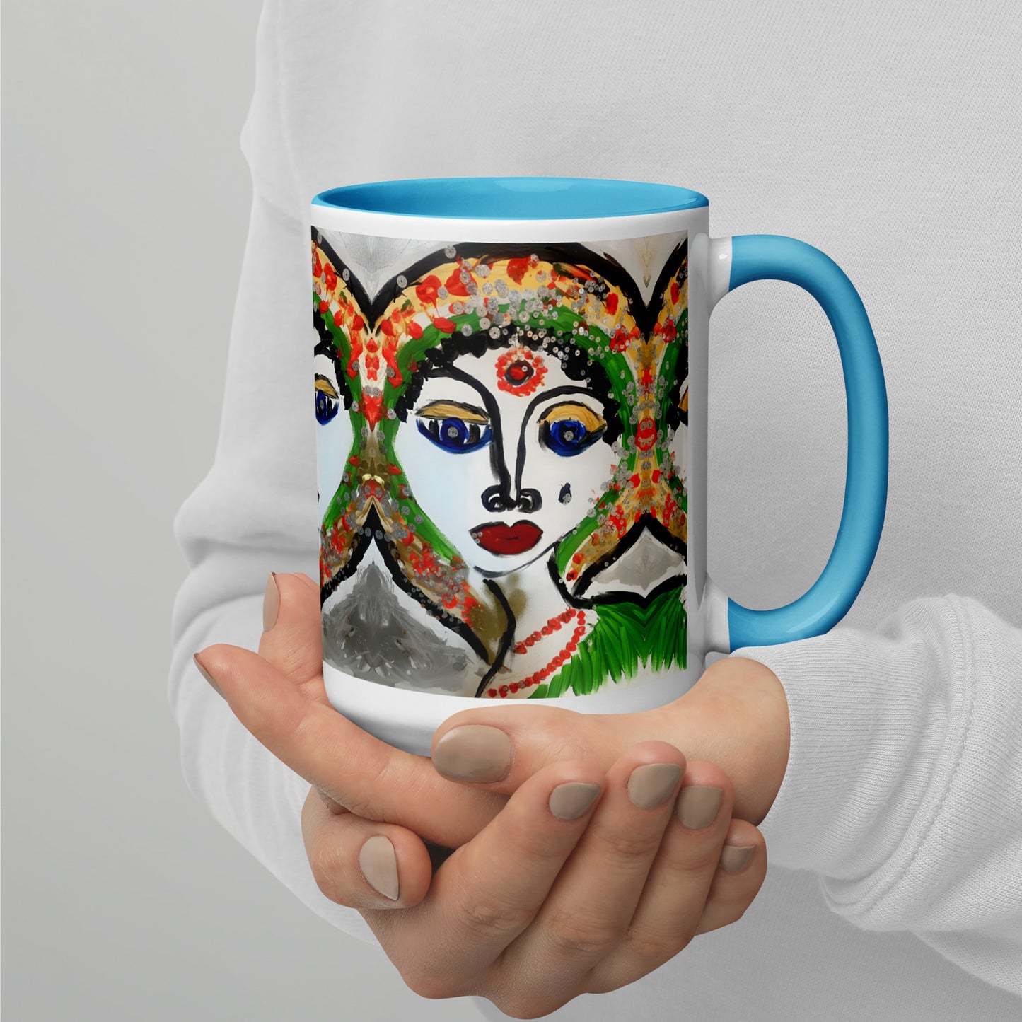 Indian Woman Mug with Color Inside