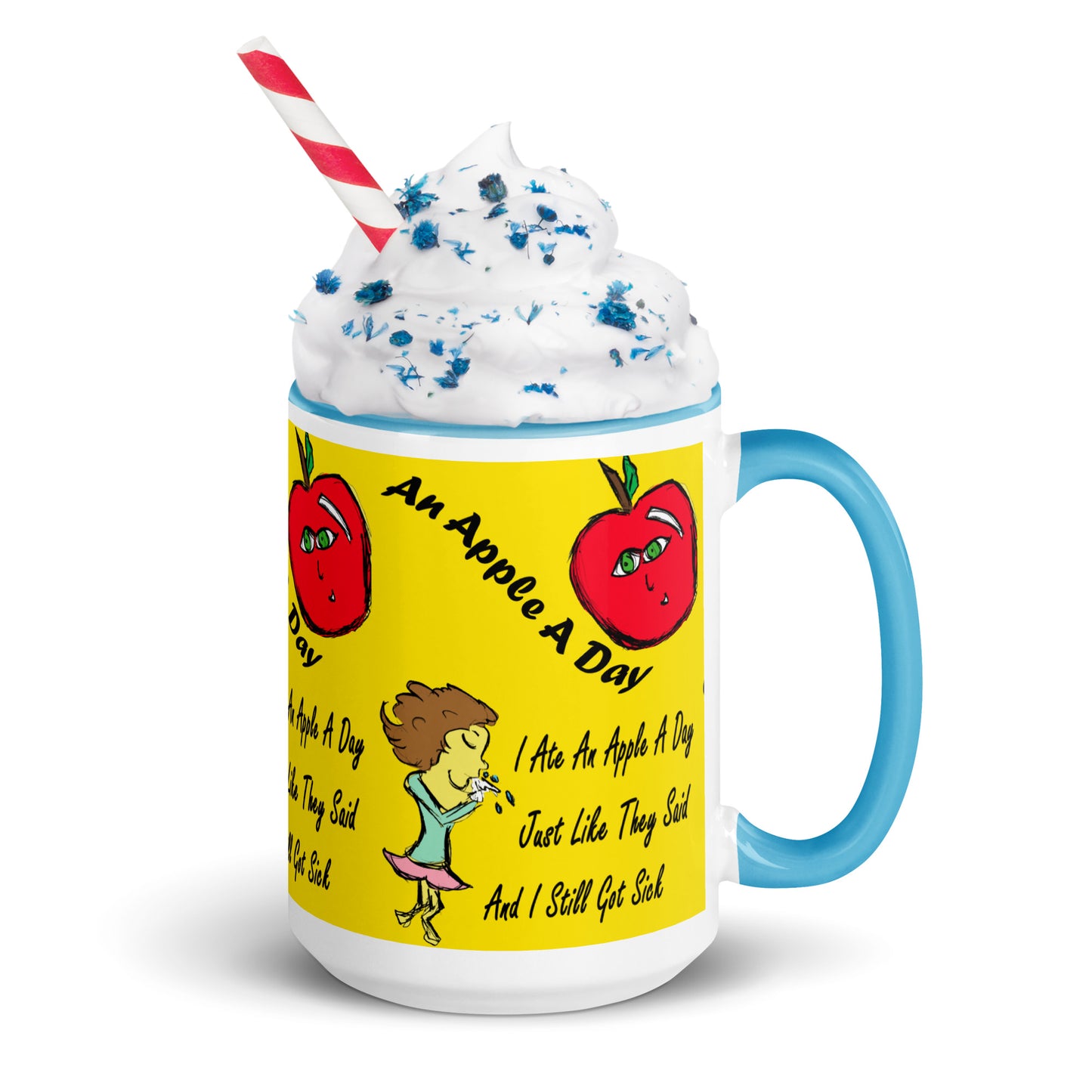 An Apple A Day Mug with Color Inside