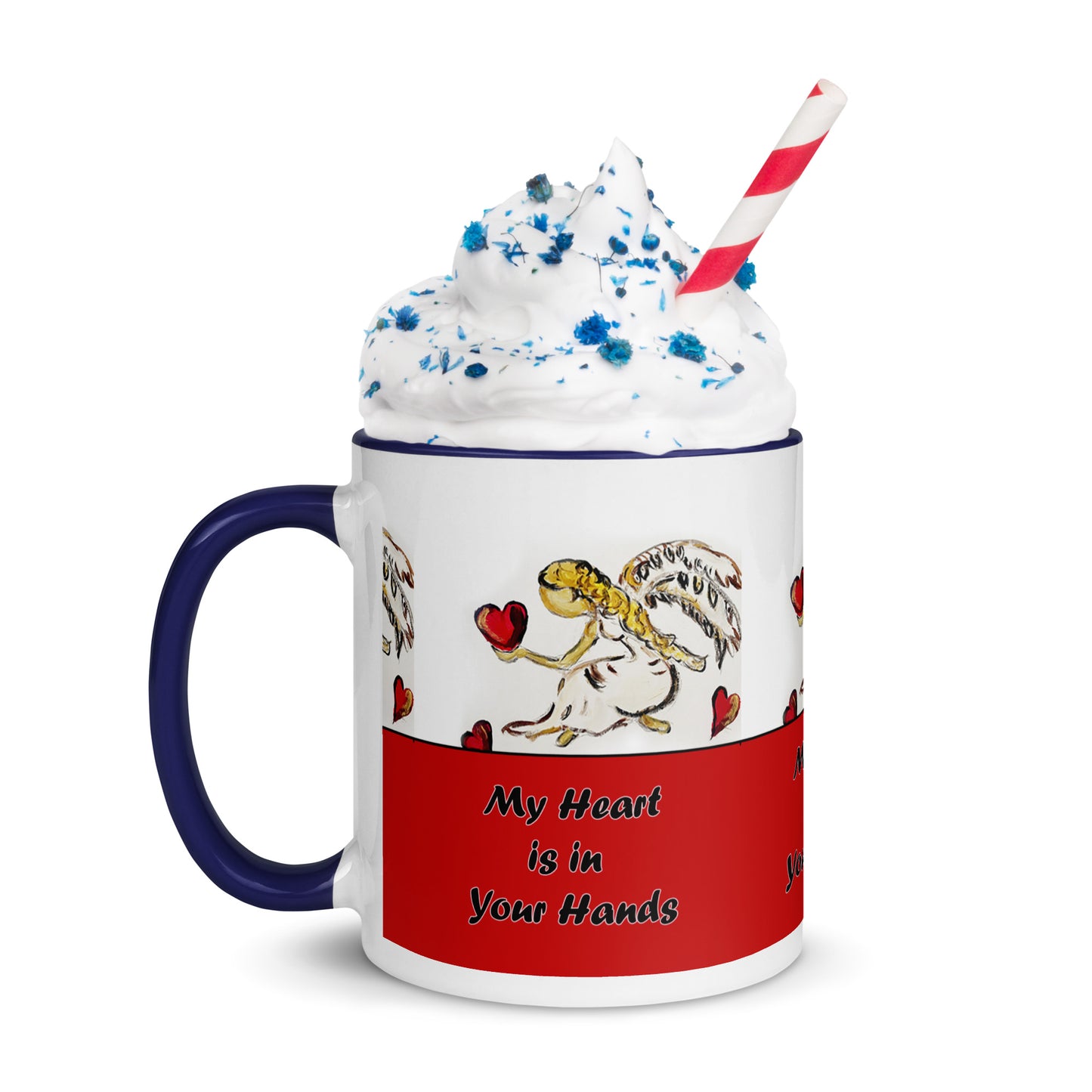 My Heart is in Your Hands Mug with Color Inside