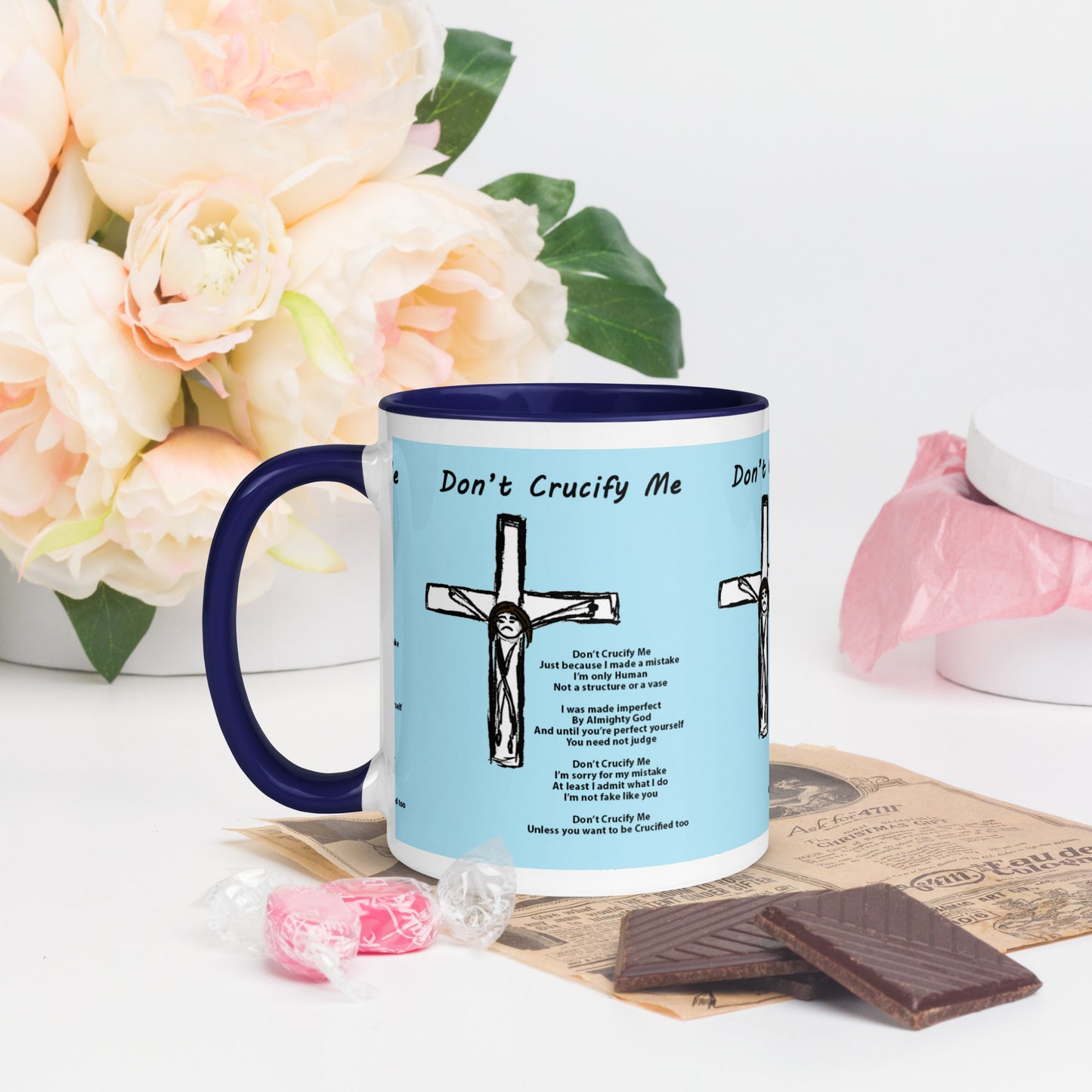 Don't Crucify Me Mug with Color Inside