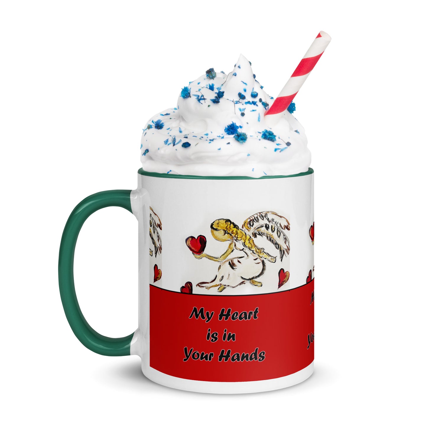 My Heart is in Your Hands Mug with Color Inside