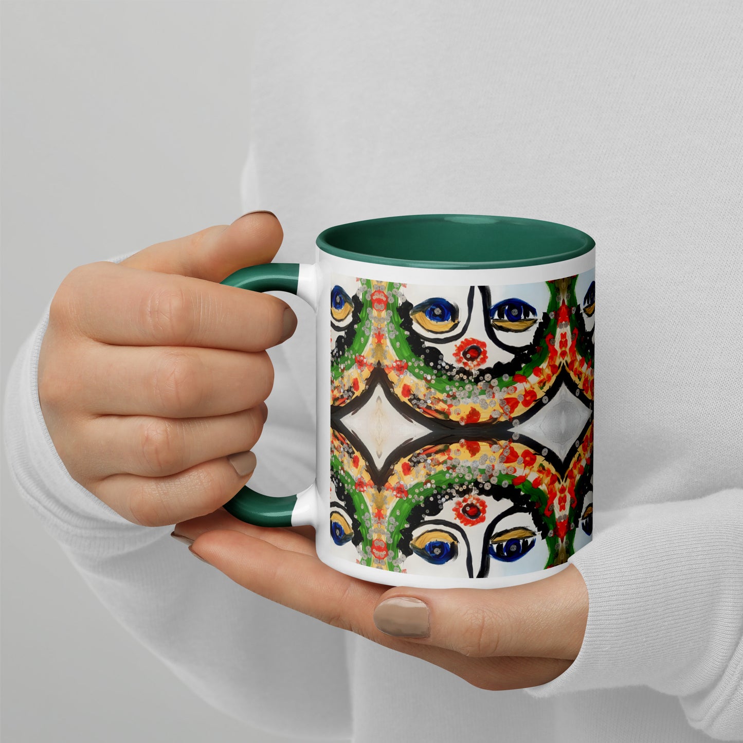 Indian Woman Mug with Color Inside