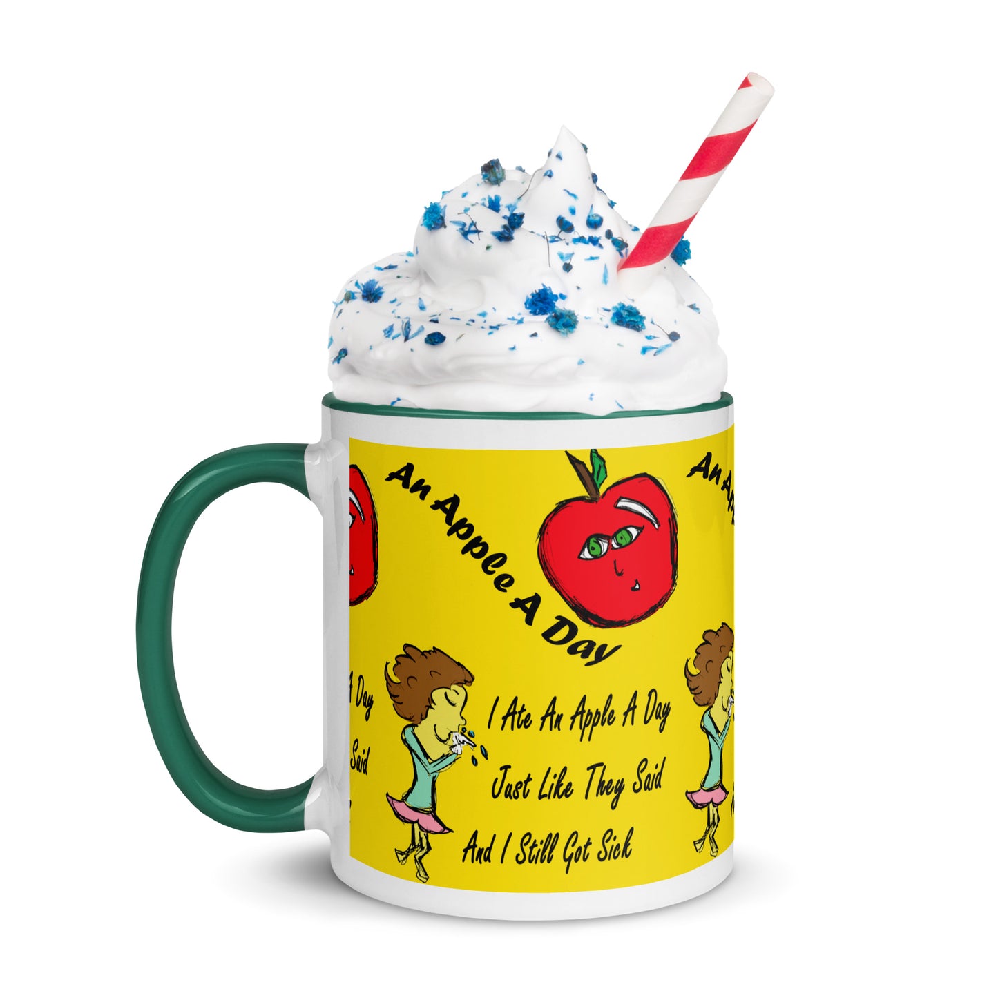 An Apple A Day Mug with Color Inside