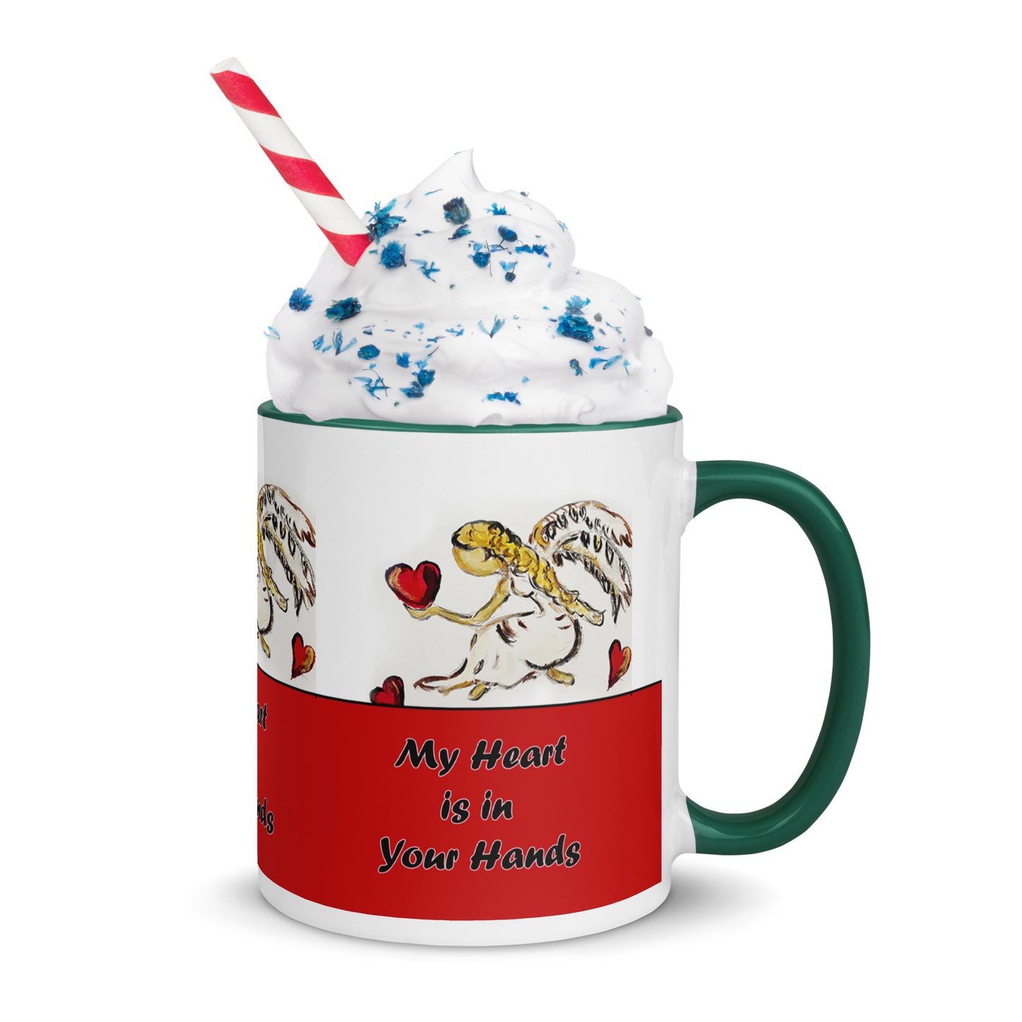 My Heart is in Your Hands Mug with Color Inside