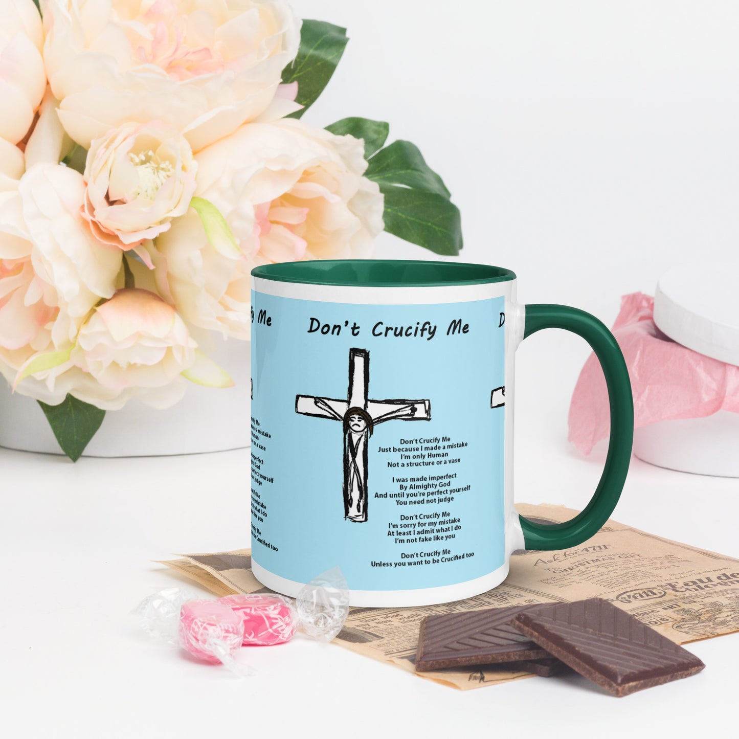 Don't Crucify Me Mug with Color Inside