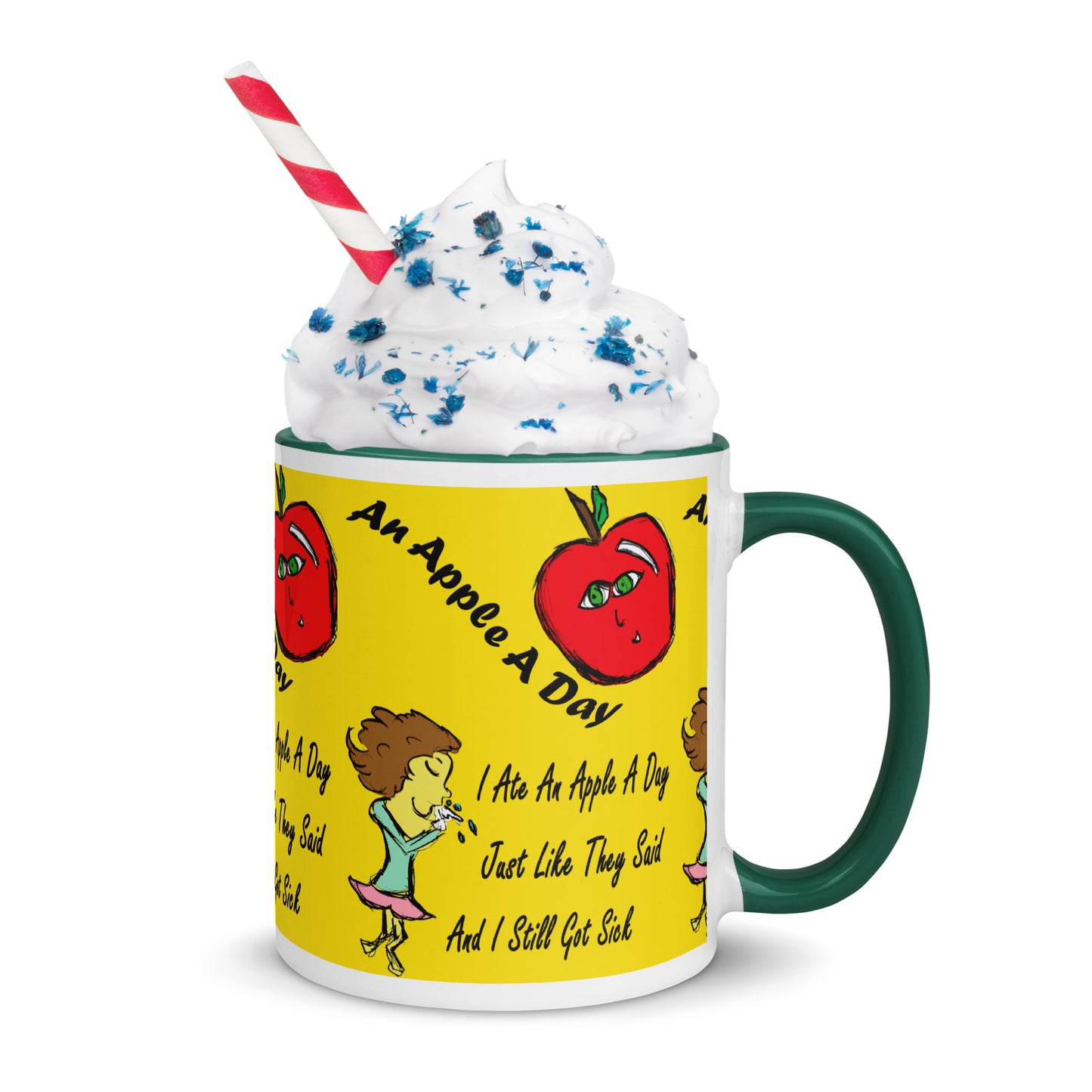 An Apple A Day Mug with Color Inside