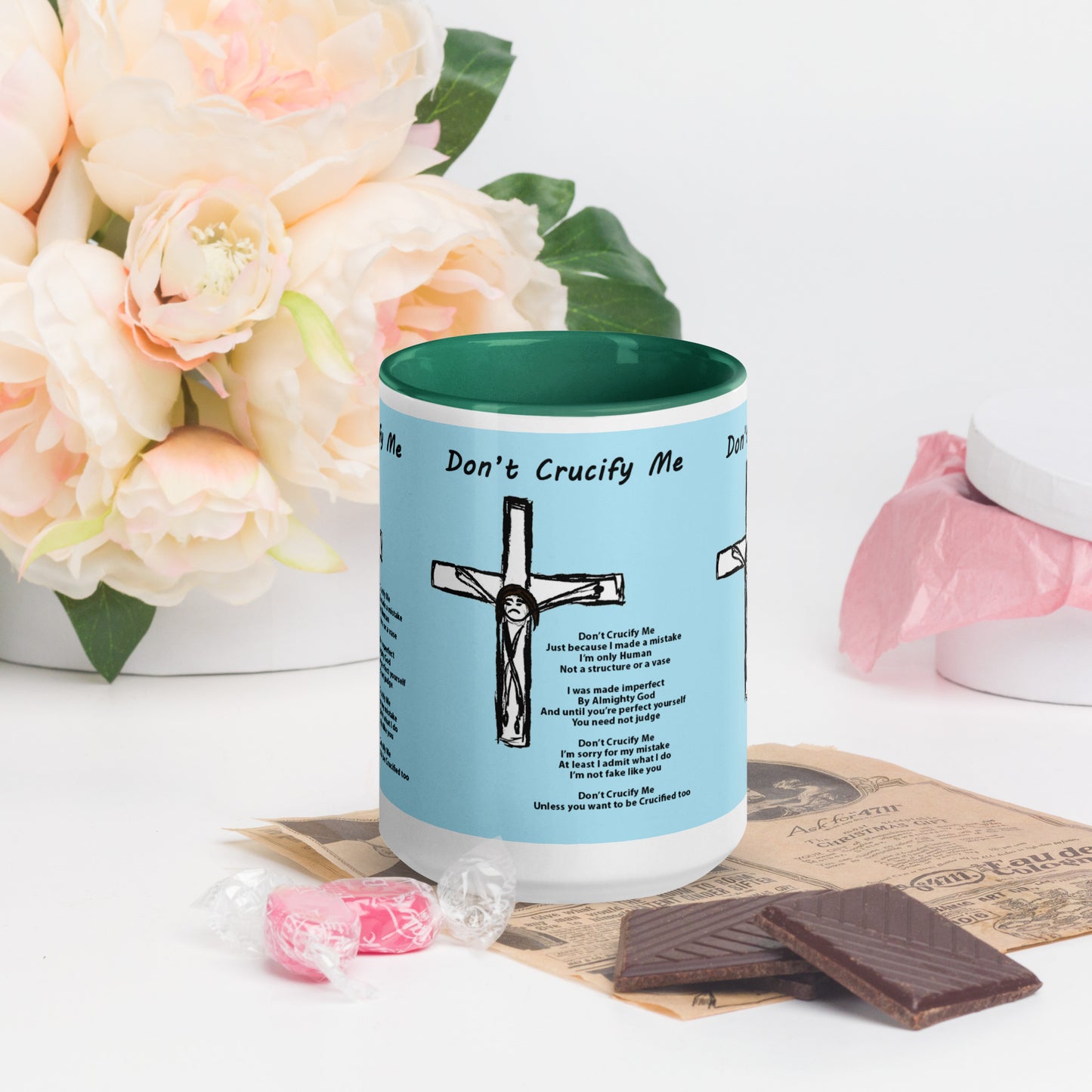 Don't Crucify Me Mug with Color Inside