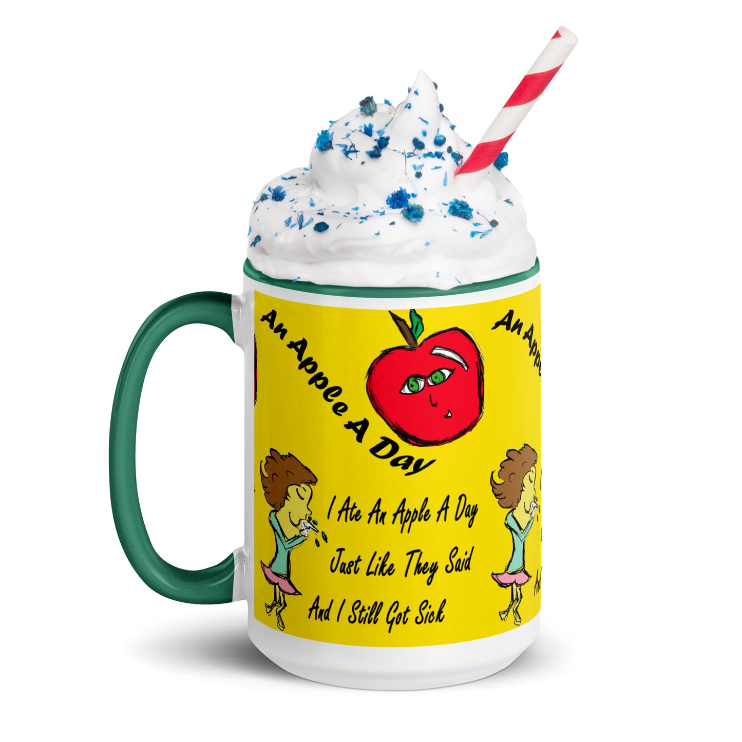 An Apple A Day Mug with Color Inside