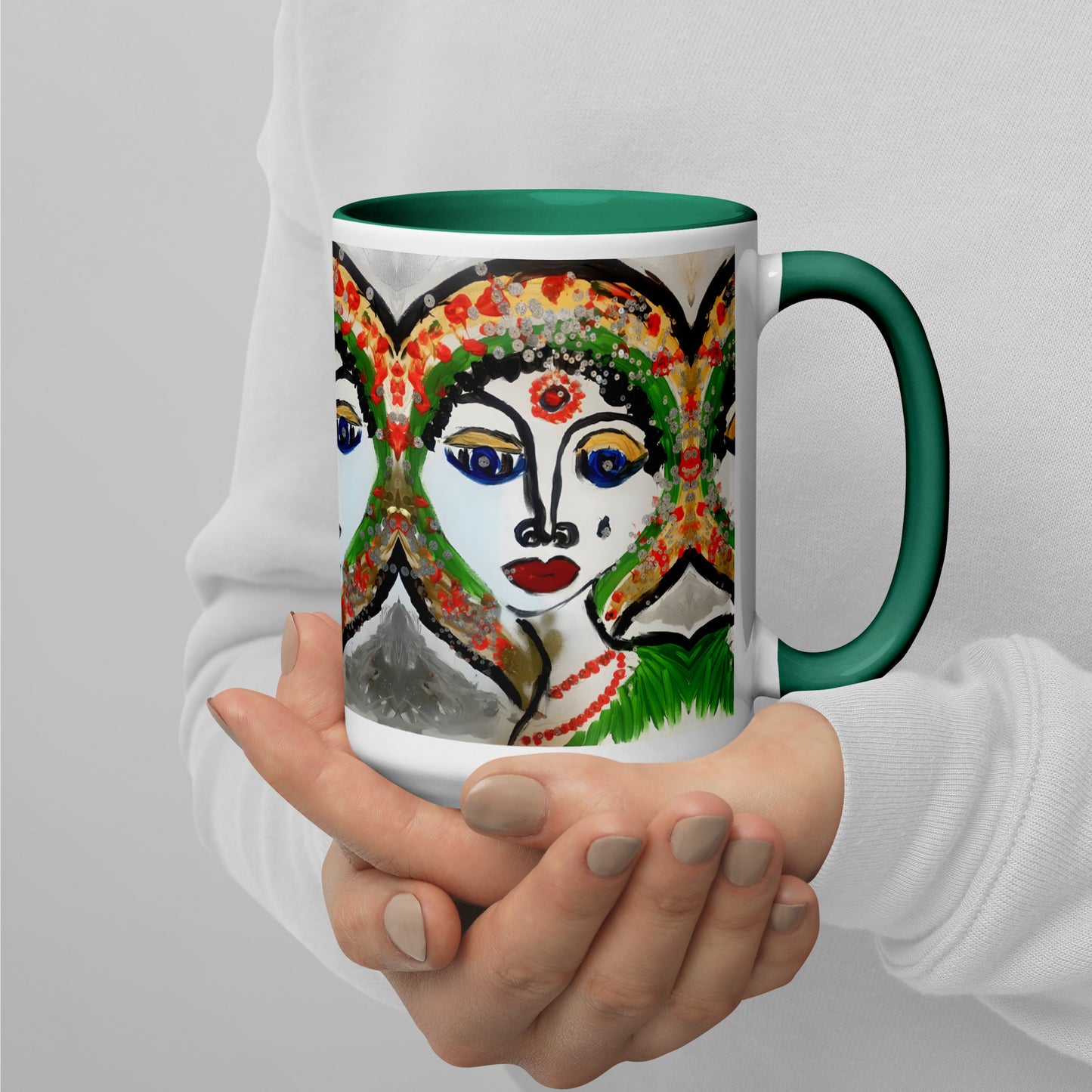 Indian Woman Mug with Color Inside