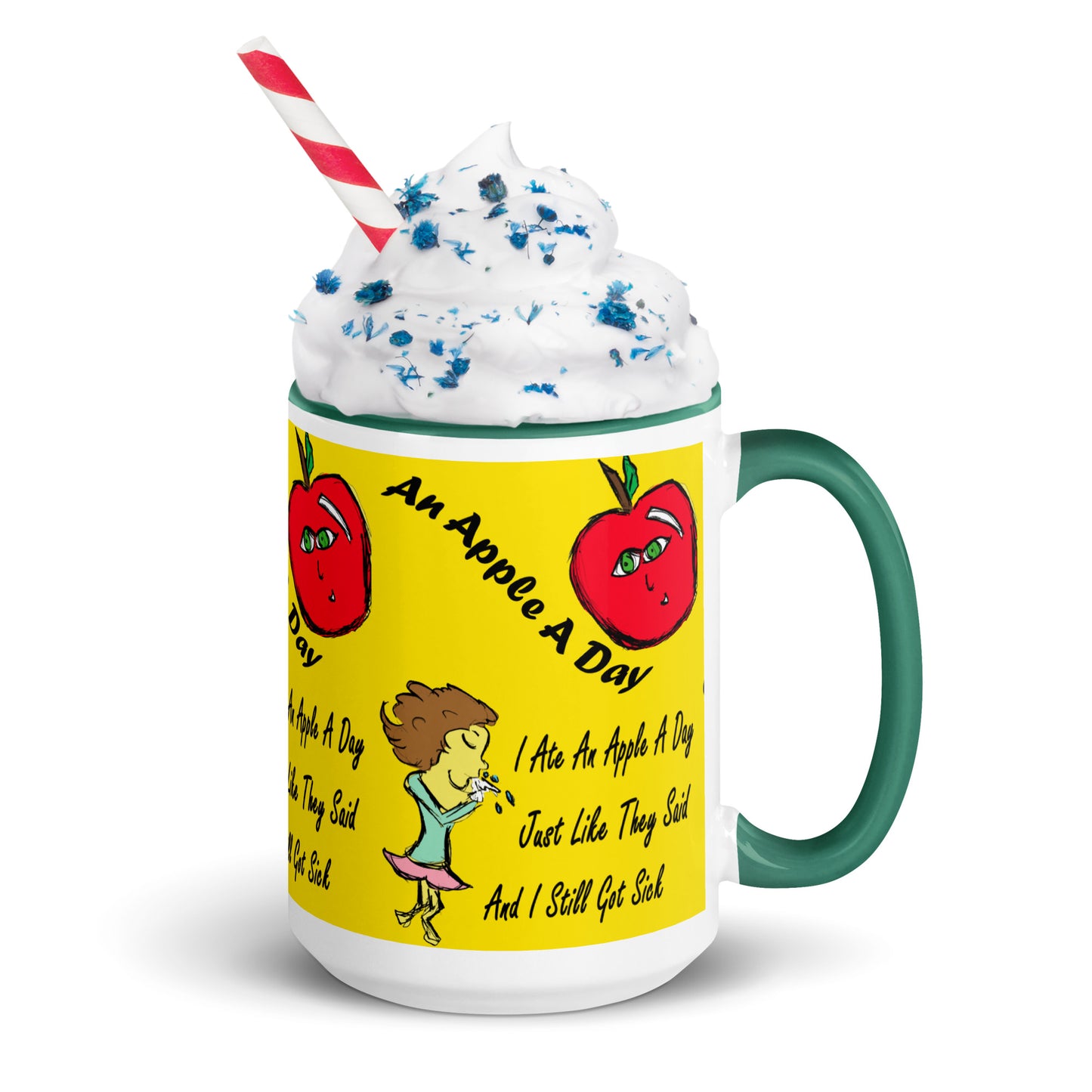 An Apple A Day Mug with Color Inside