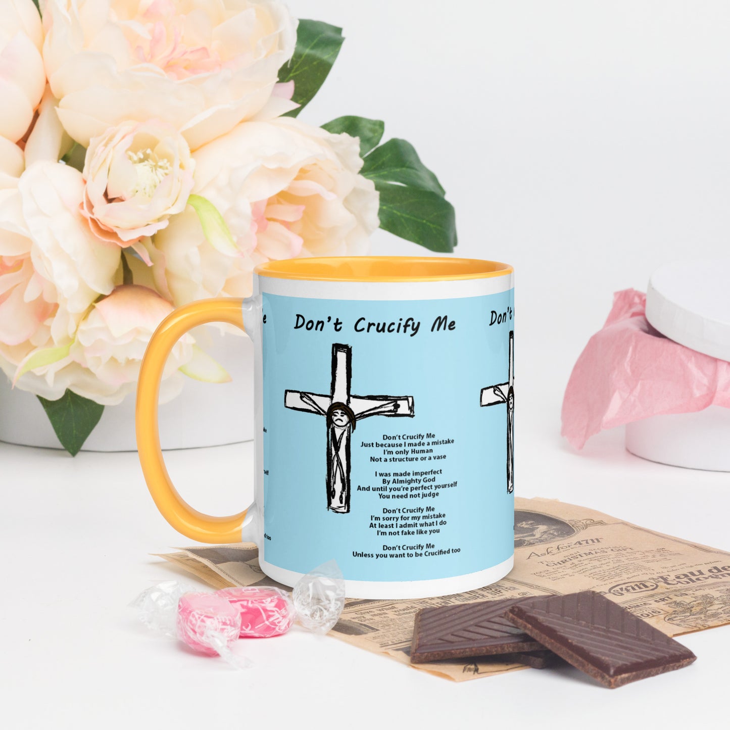 Don't Crucify Me Mug with Color Inside