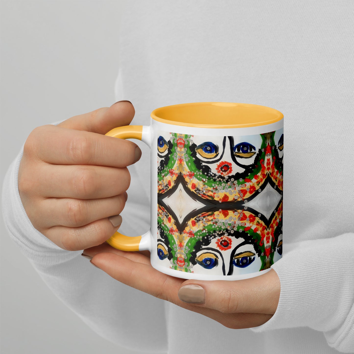 Indian Woman Mug with Color Inside