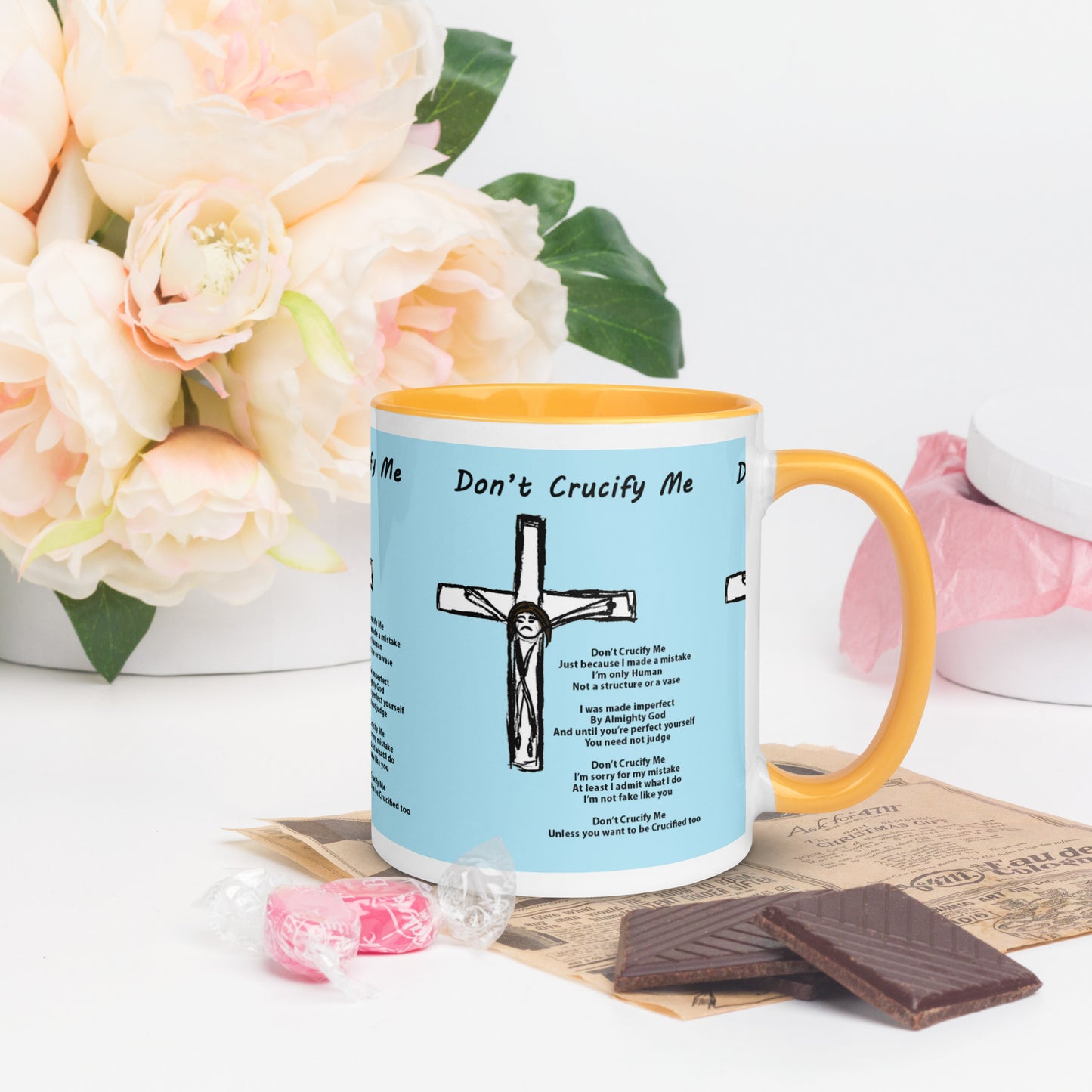 Don't Crucify Me Mug with Color Inside