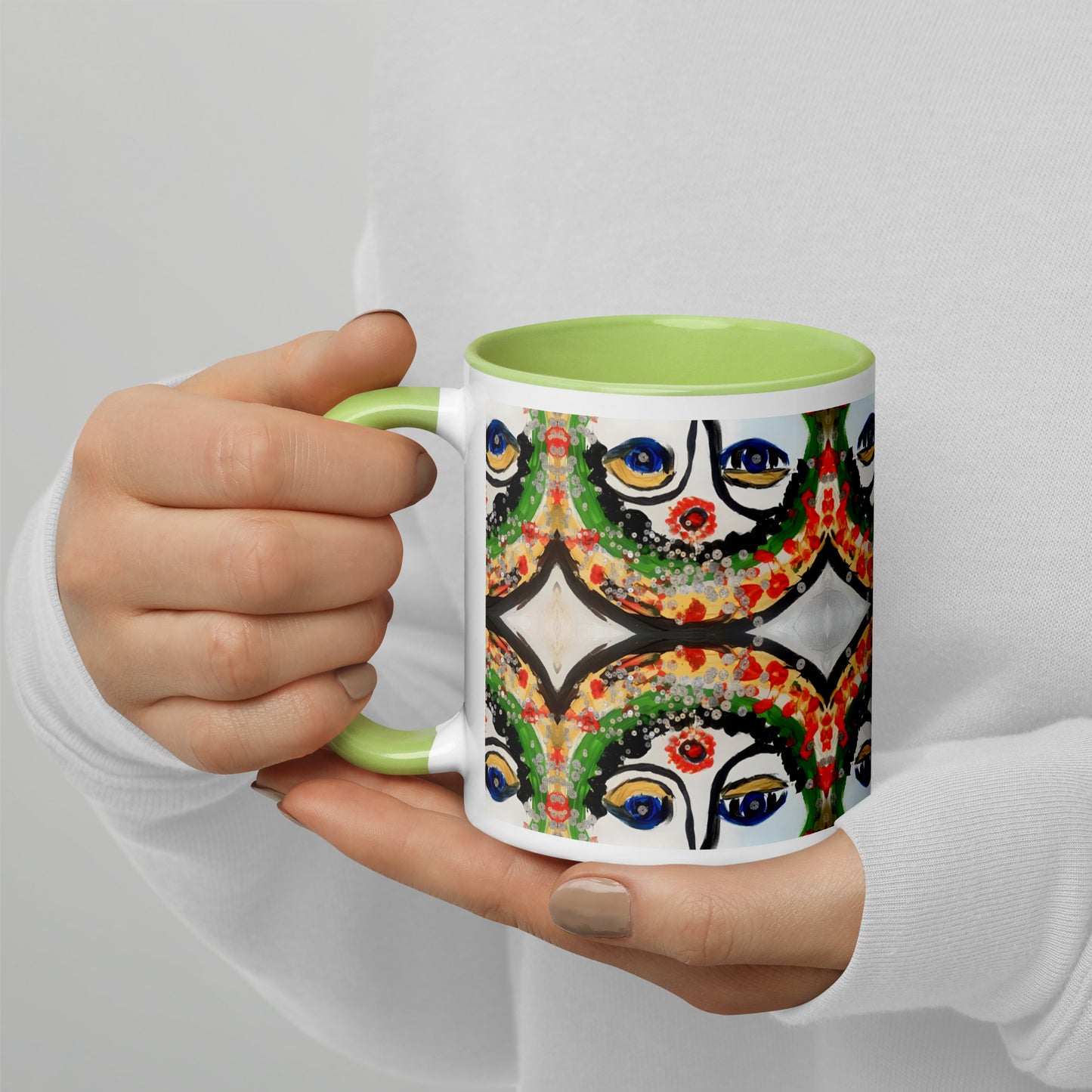 Indian Woman Mug with Color Inside