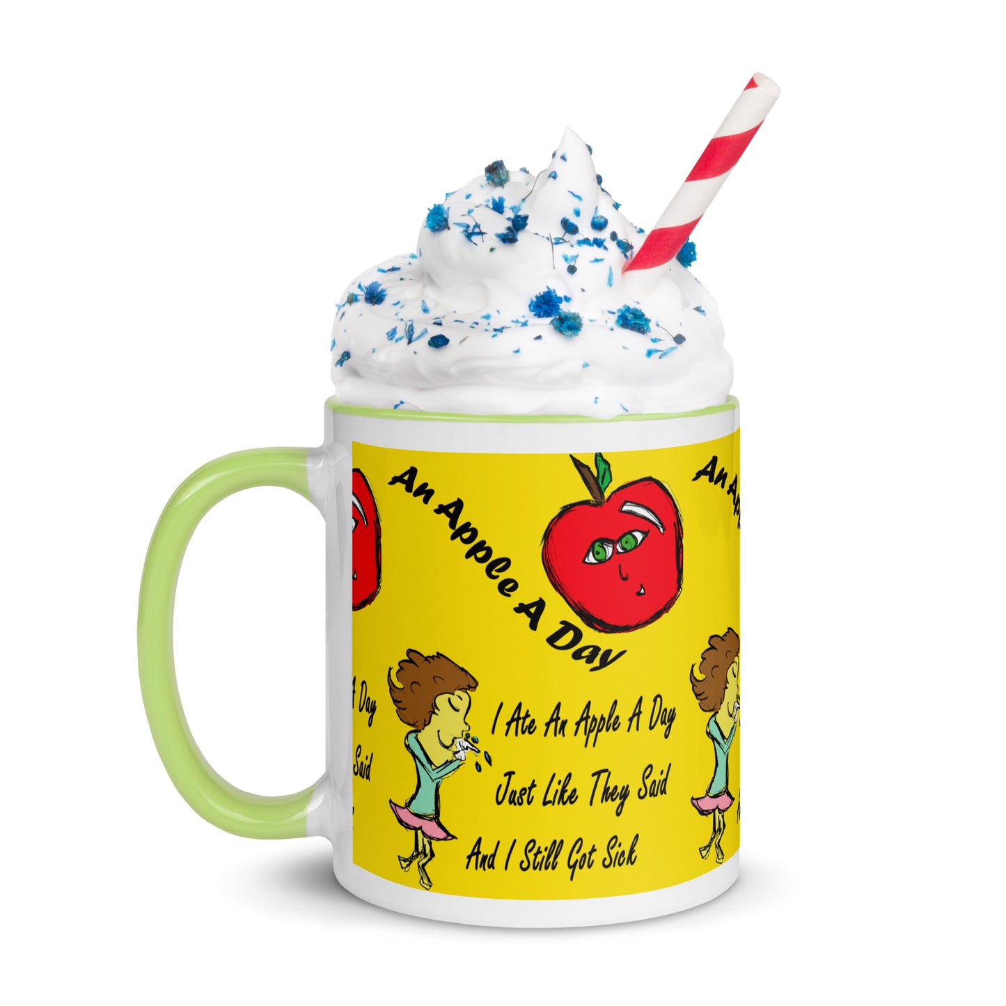 An Apple A Day Mug with Color Inside