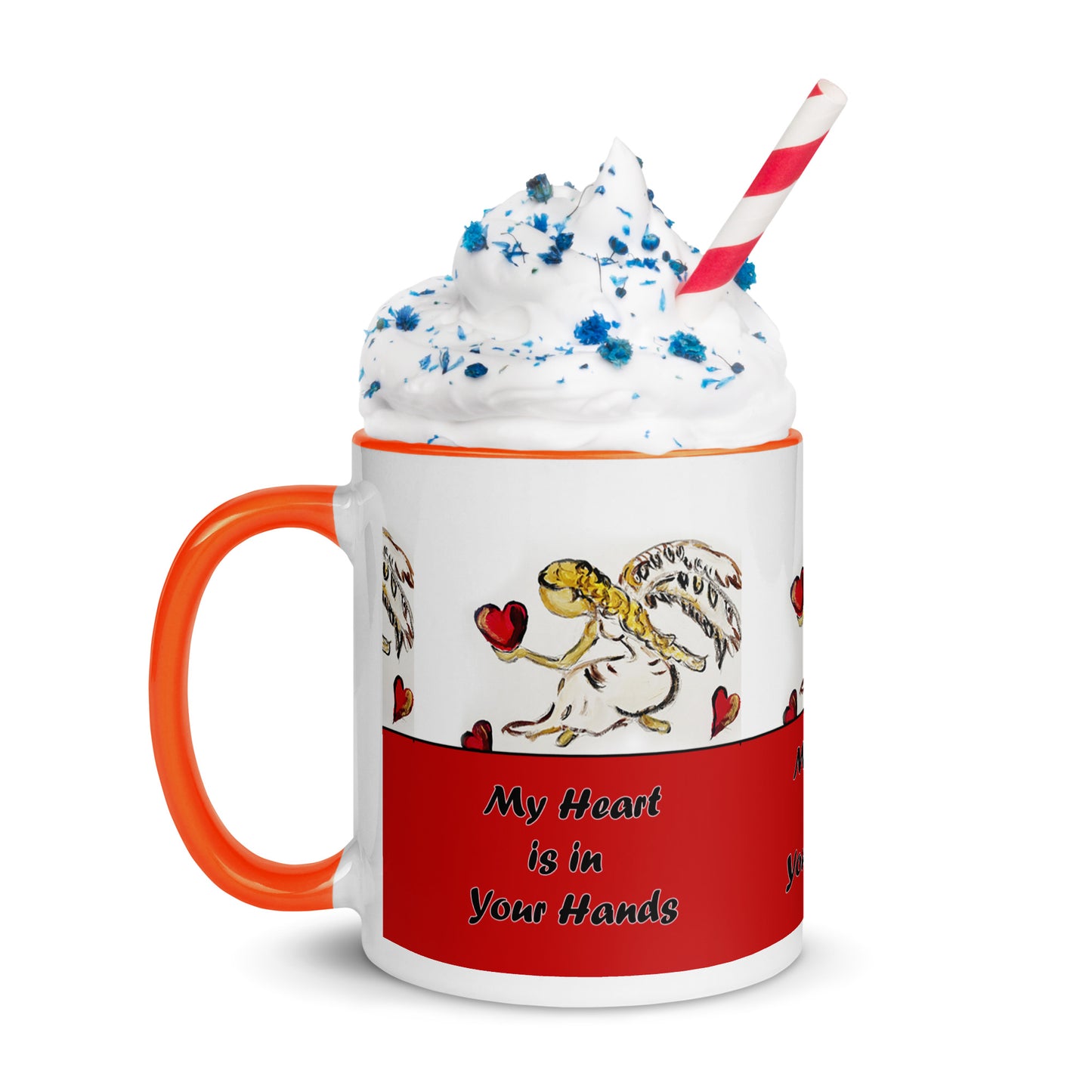 My Heart is in Your Hands Mug with Color Inside