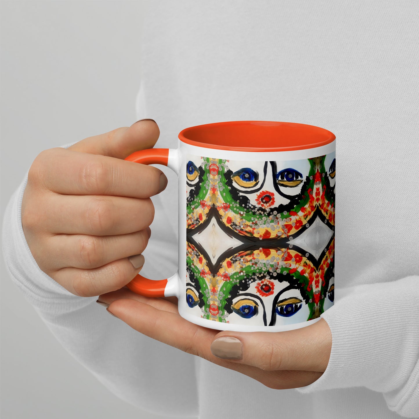 Indian Woman Mug with Color Inside