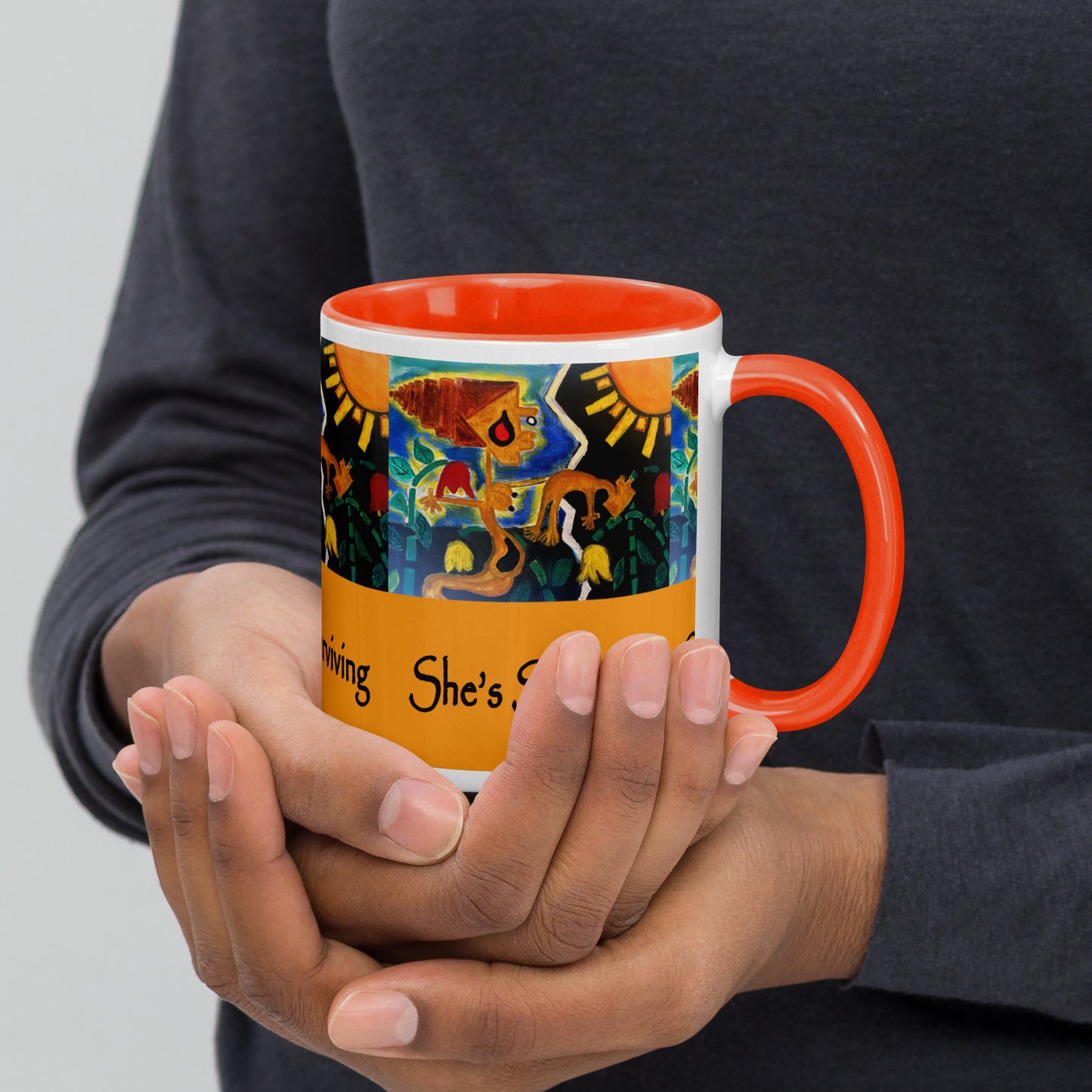 She's Surviving Mug with Color Inside