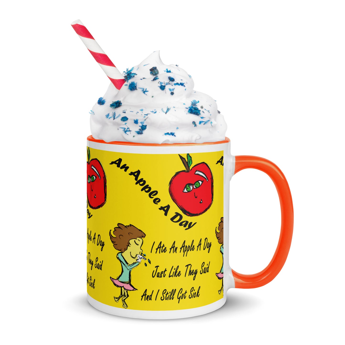 An Apple A Day Mug with Color Inside