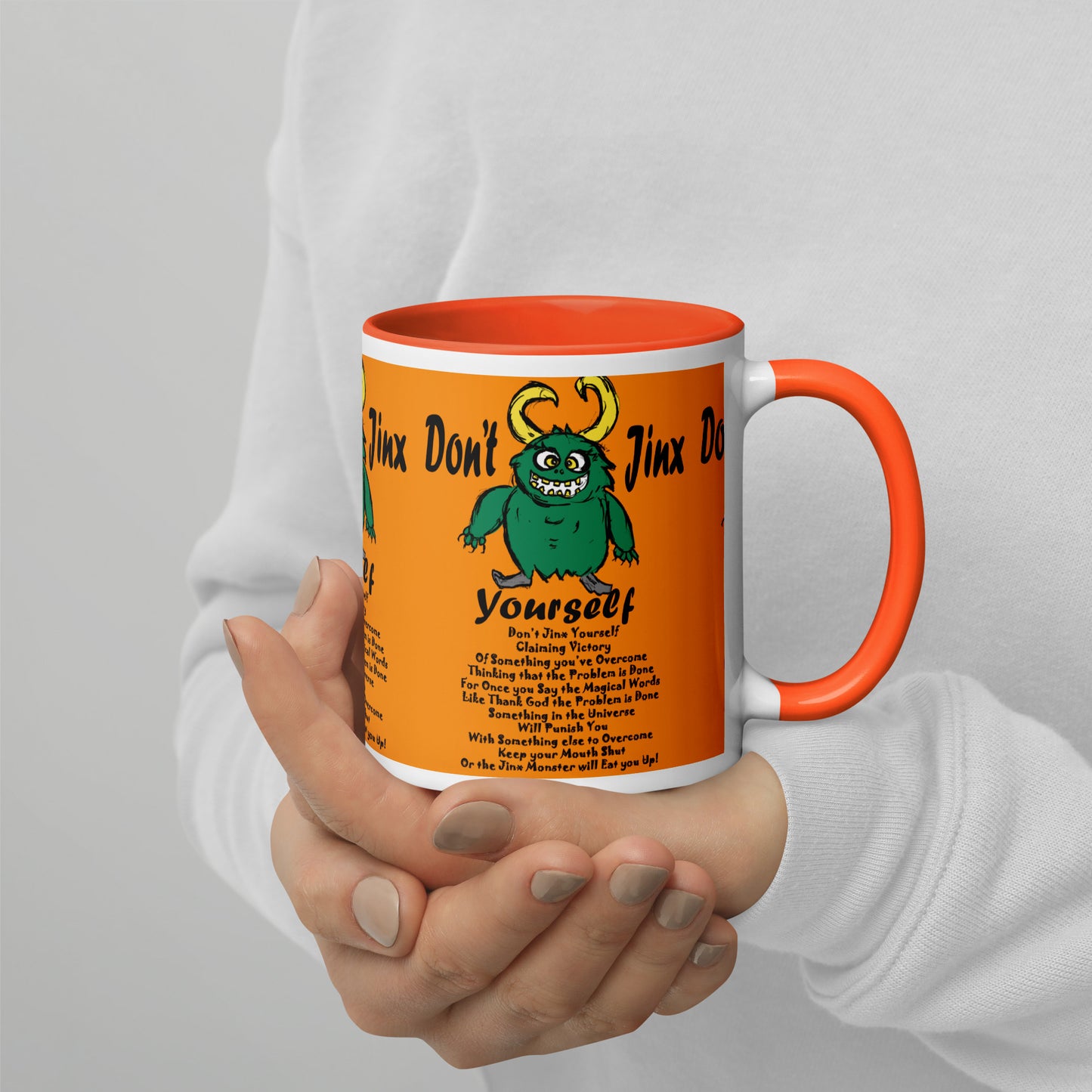 Don't Jinx Yourself Mug with Color Inside