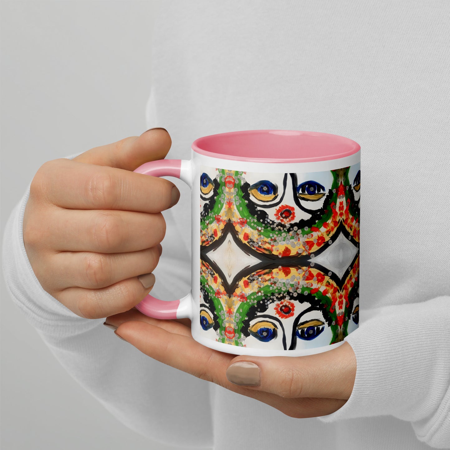 Indian Woman Mug with Color Inside