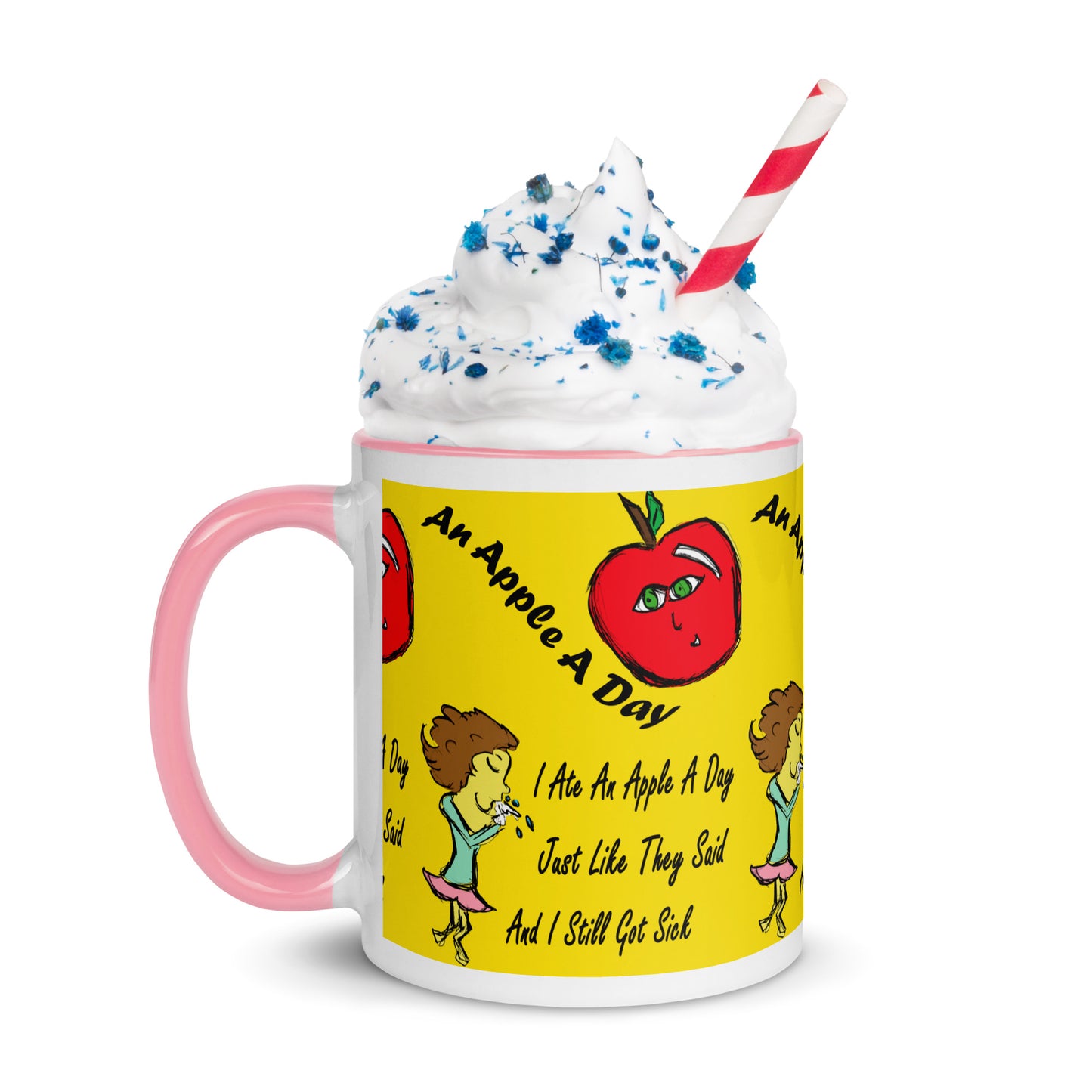 An Apple A Day Mug with Color Inside