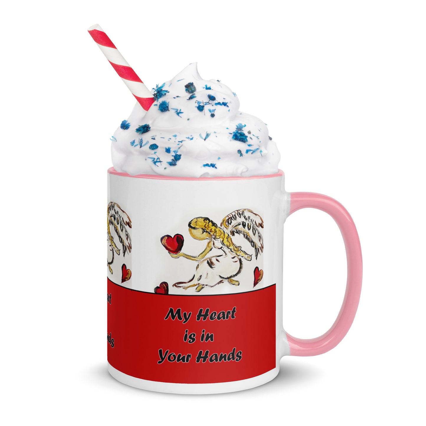 My Heart is in Your Hands Mug with Color Inside