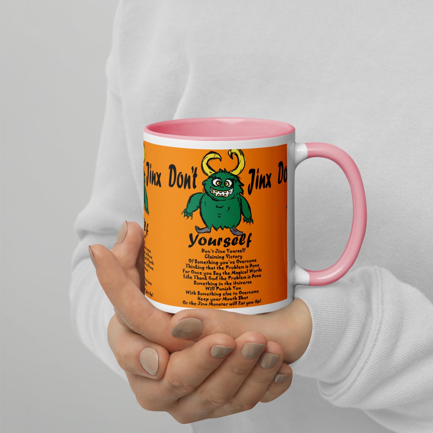 Don't Jinx Yourself Mug with Color Inside