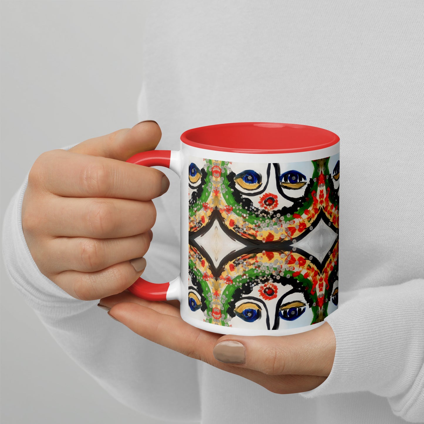 Indian Woman Mug with Color Inside