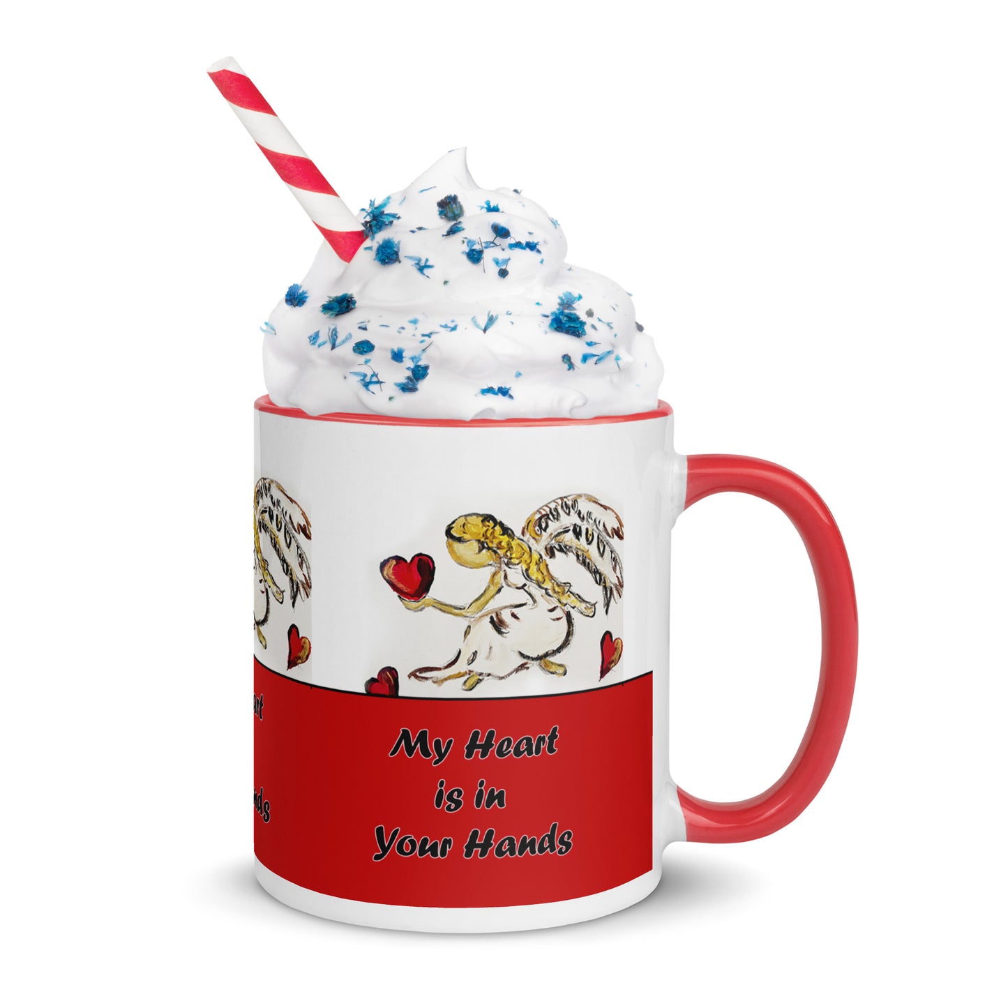 My Heart is in Your Hands Mug with Color Inside