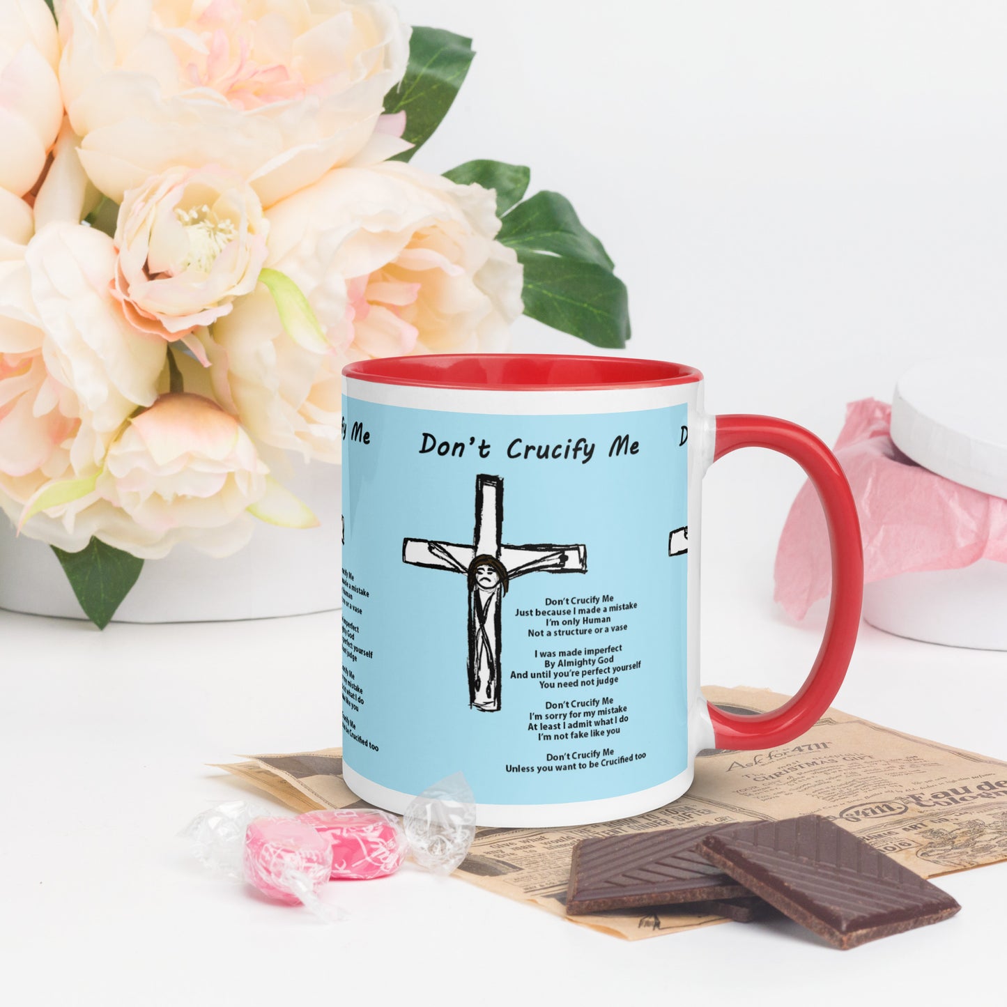 Don't Crucify Me Mug with Color Inside