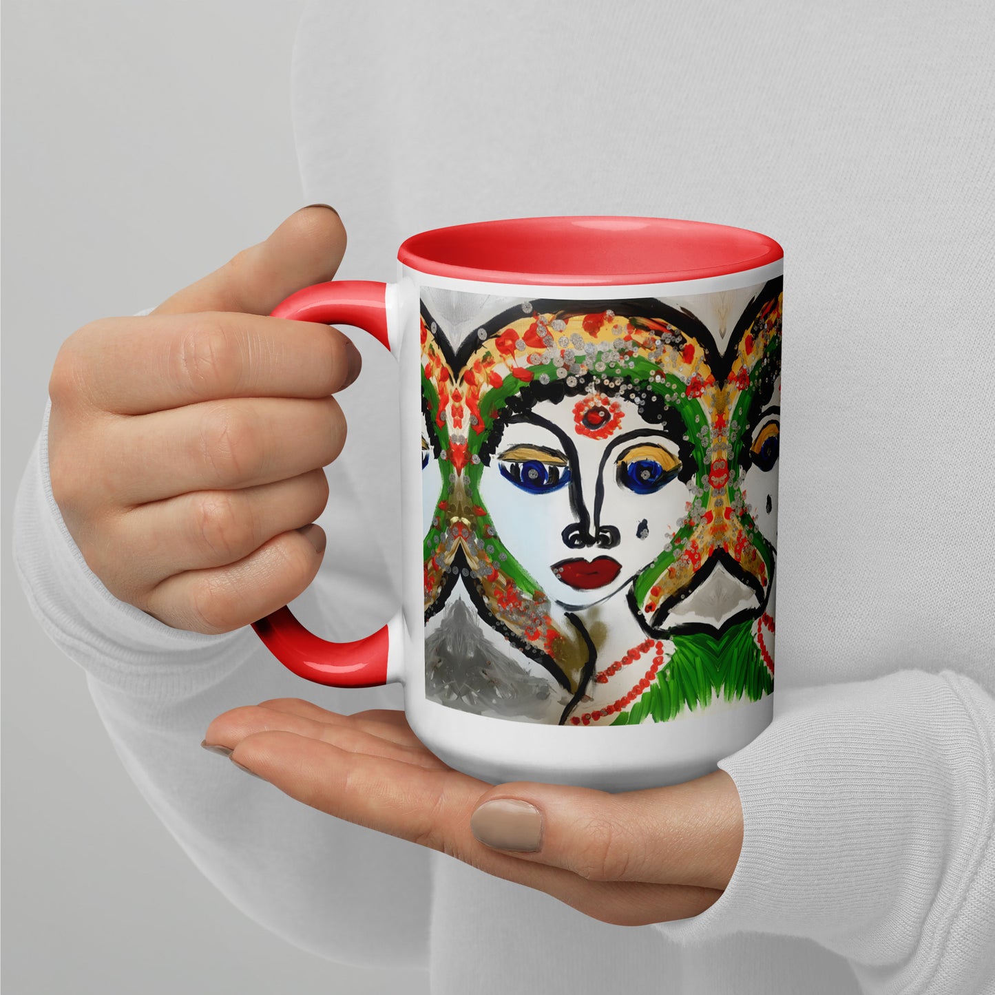 Indian Woman Mug with Color Inside