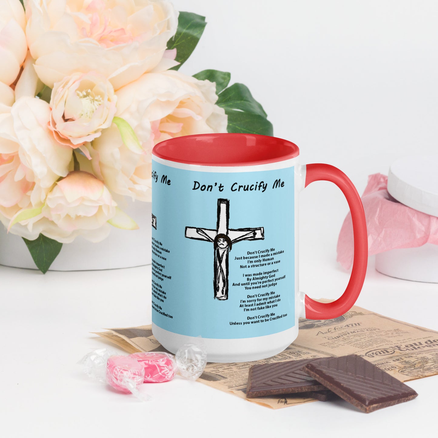 Don't Crucify Me Mug with Color Inside