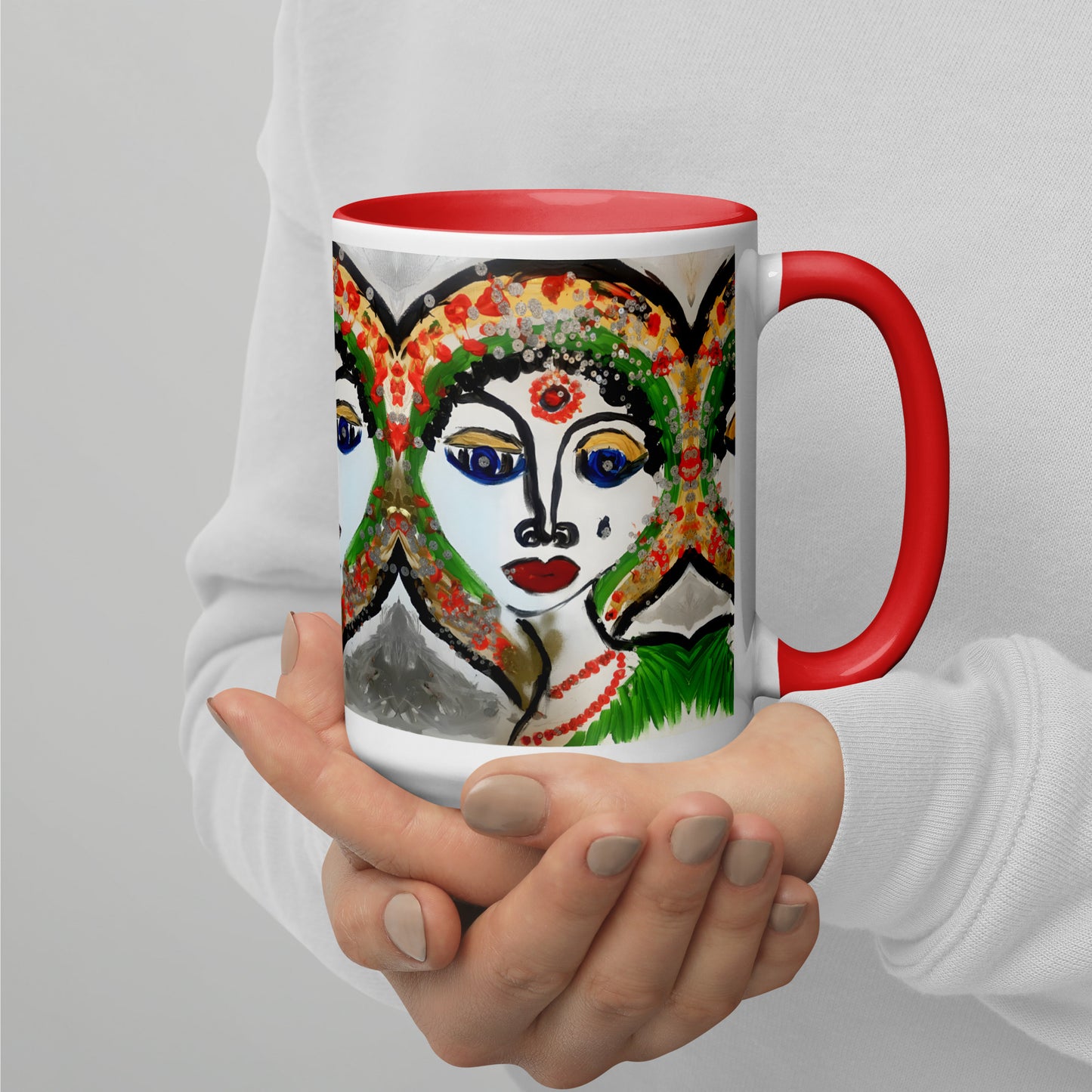 Indian Woman Mug with Color Inside