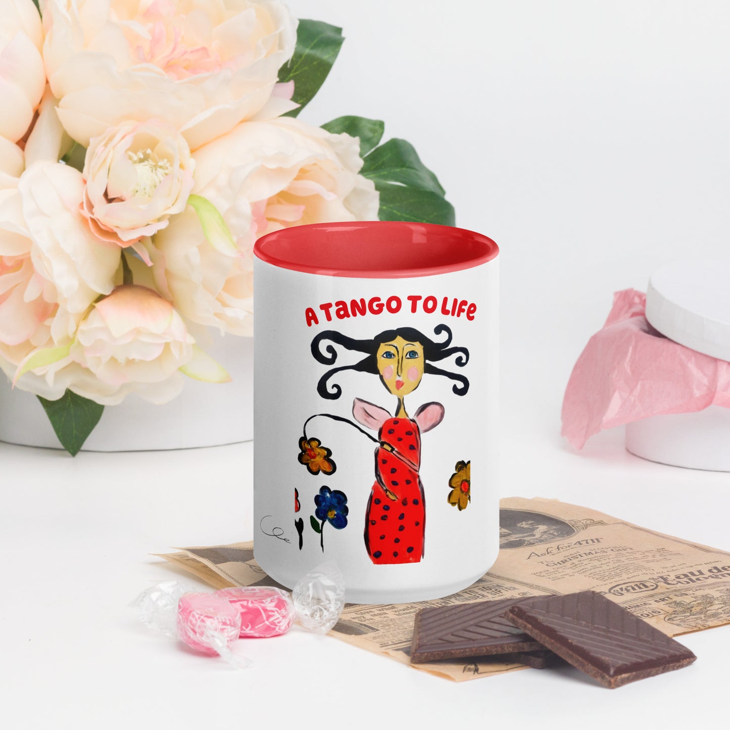 Ladybug Mug with Color Inside - A Tango to Life