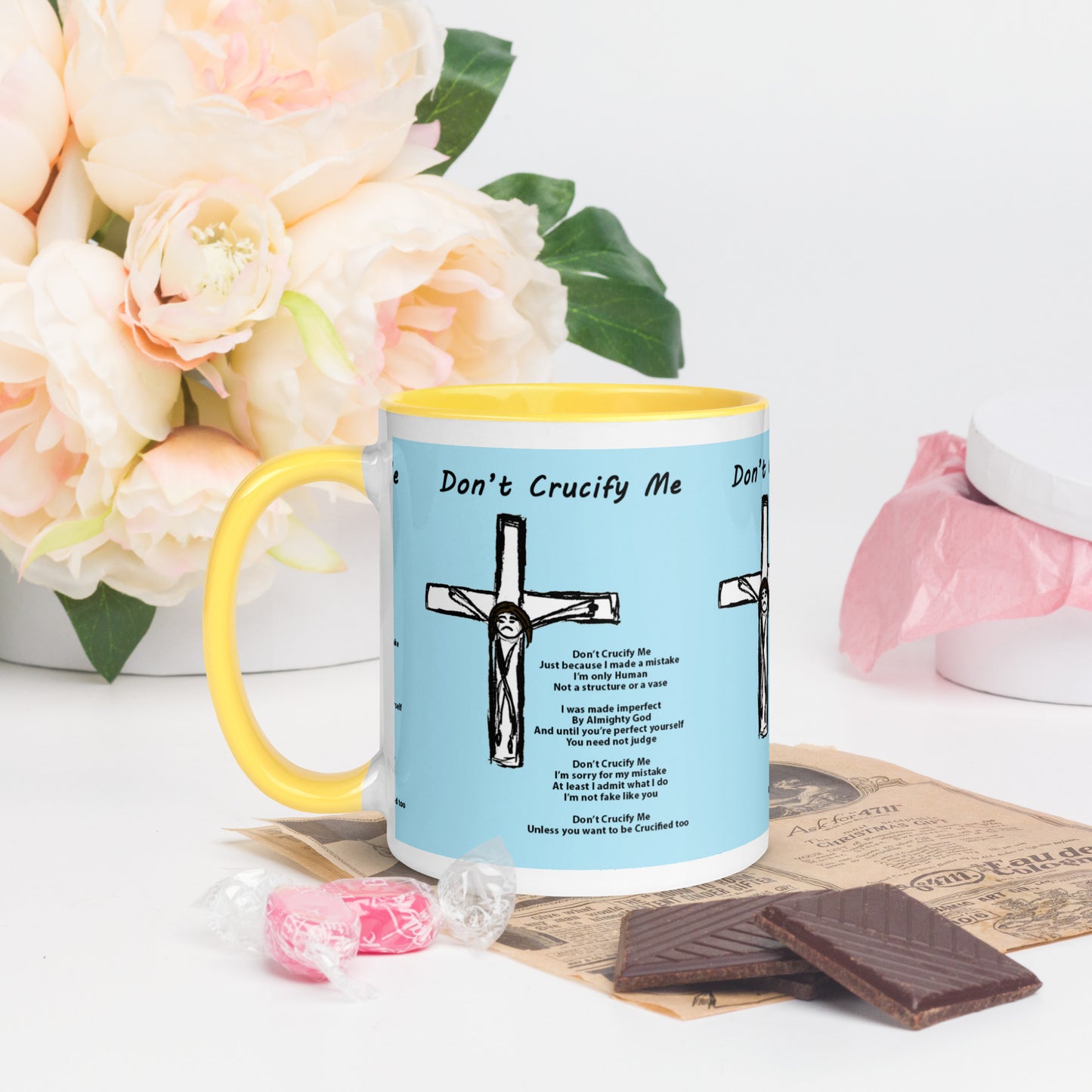 Don't Crucify Me Mug with Color Inside