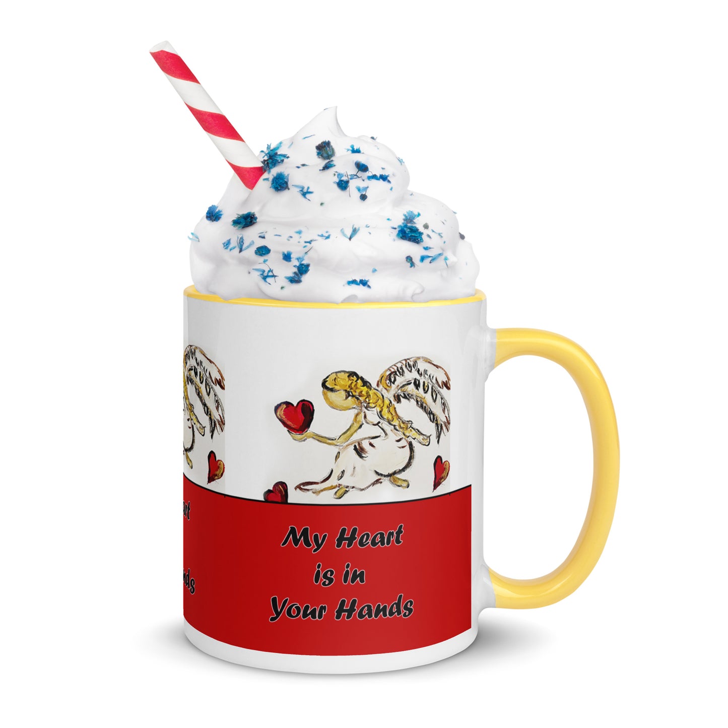 My Heart is in Your Hands Mug with Color Inside