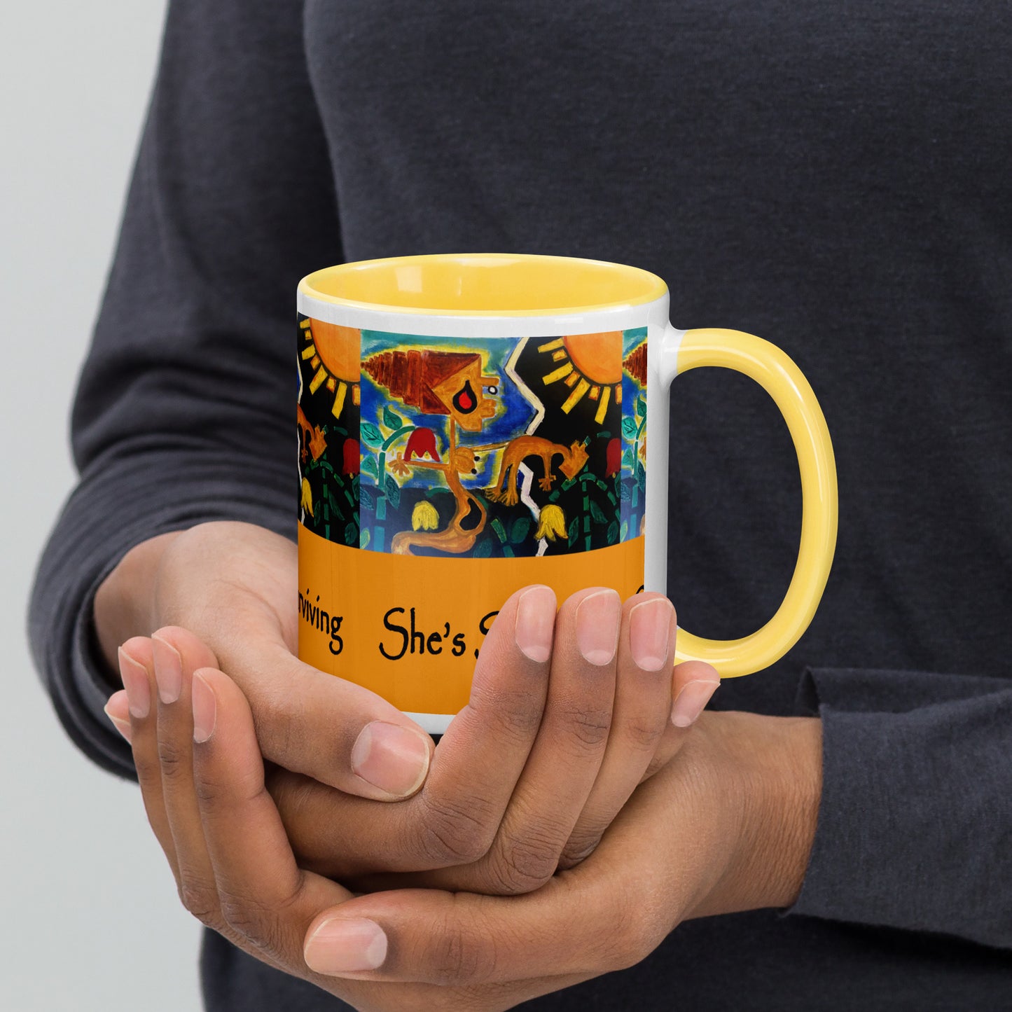 She's Surviving Mug with Color Inside