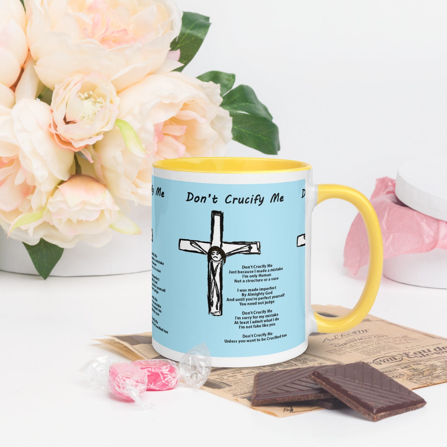 Don't Crucify Me Mug with Color Inside