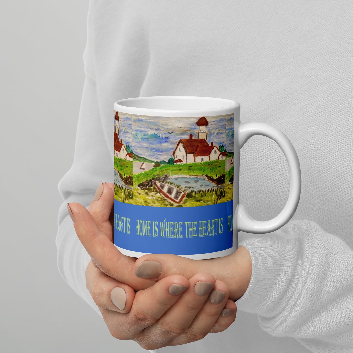 Home Is Where The Heart Is White glossy mug